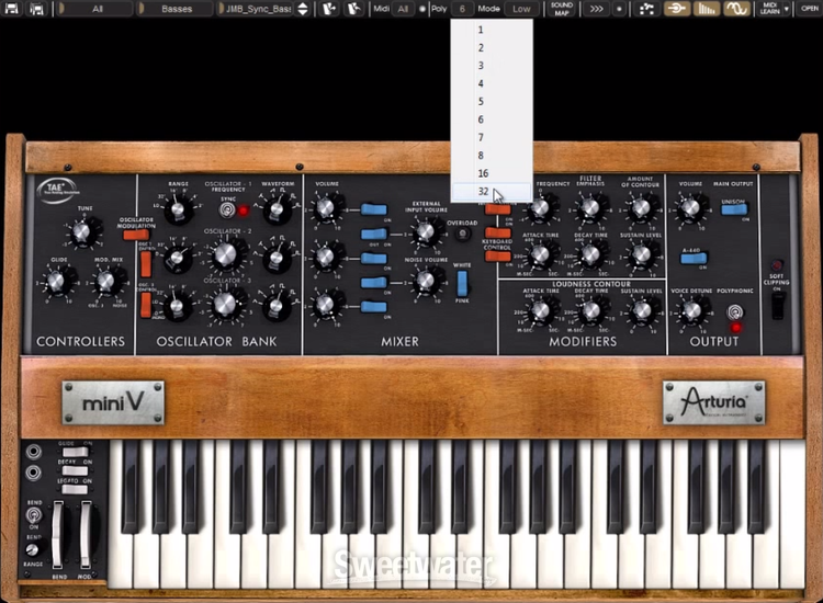 Arturia Mini V4 Analog Synthesizer Software Instrument