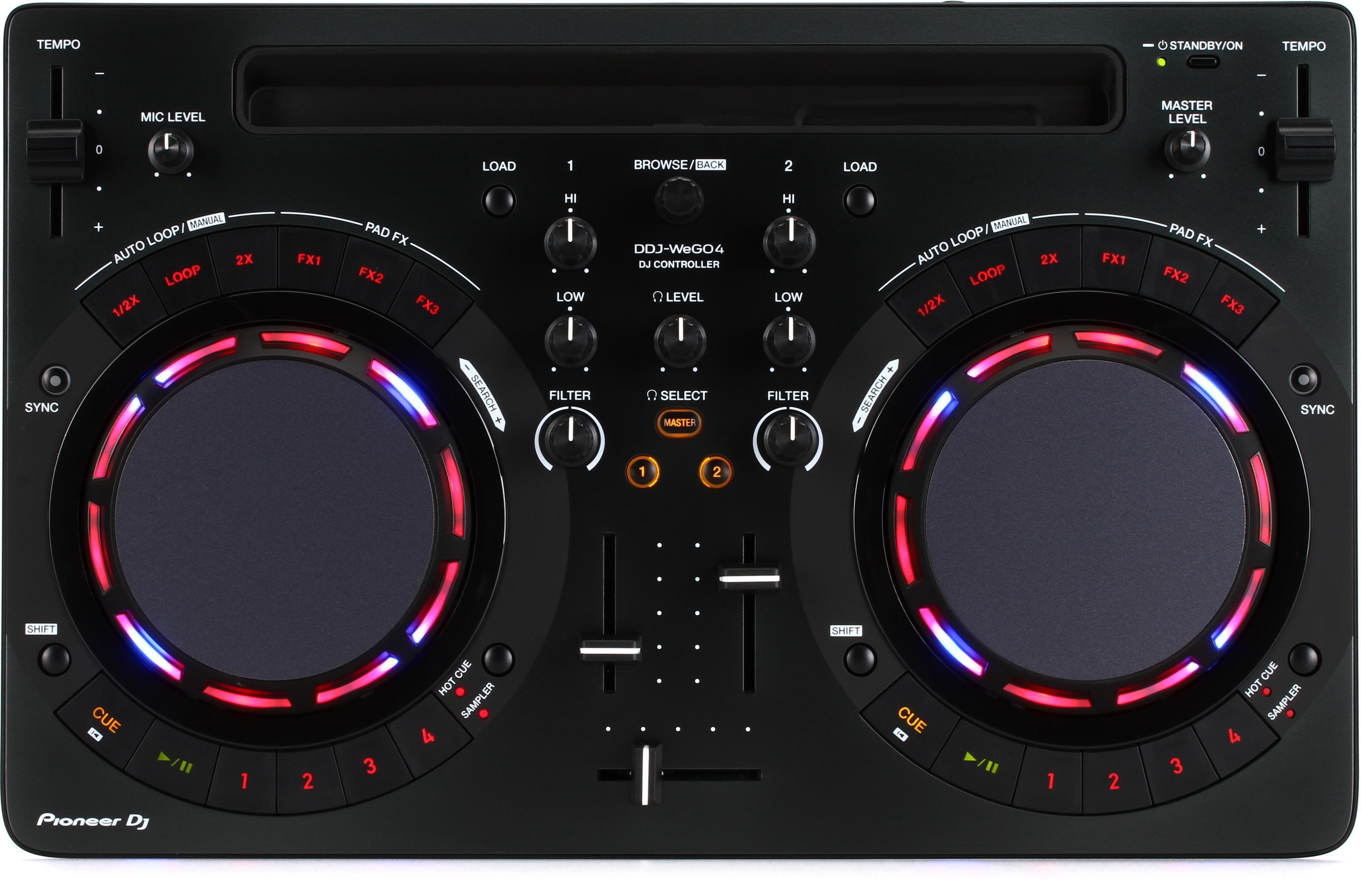 Pioneer DJ DDJ-WeGO4 Portable DJ Controller | Sweetwater