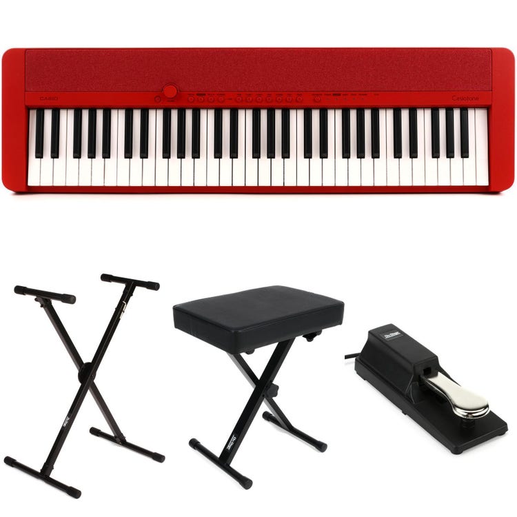 Casio CT-S1 61-Key Portable Digital Piano Essentials Kit (Red)