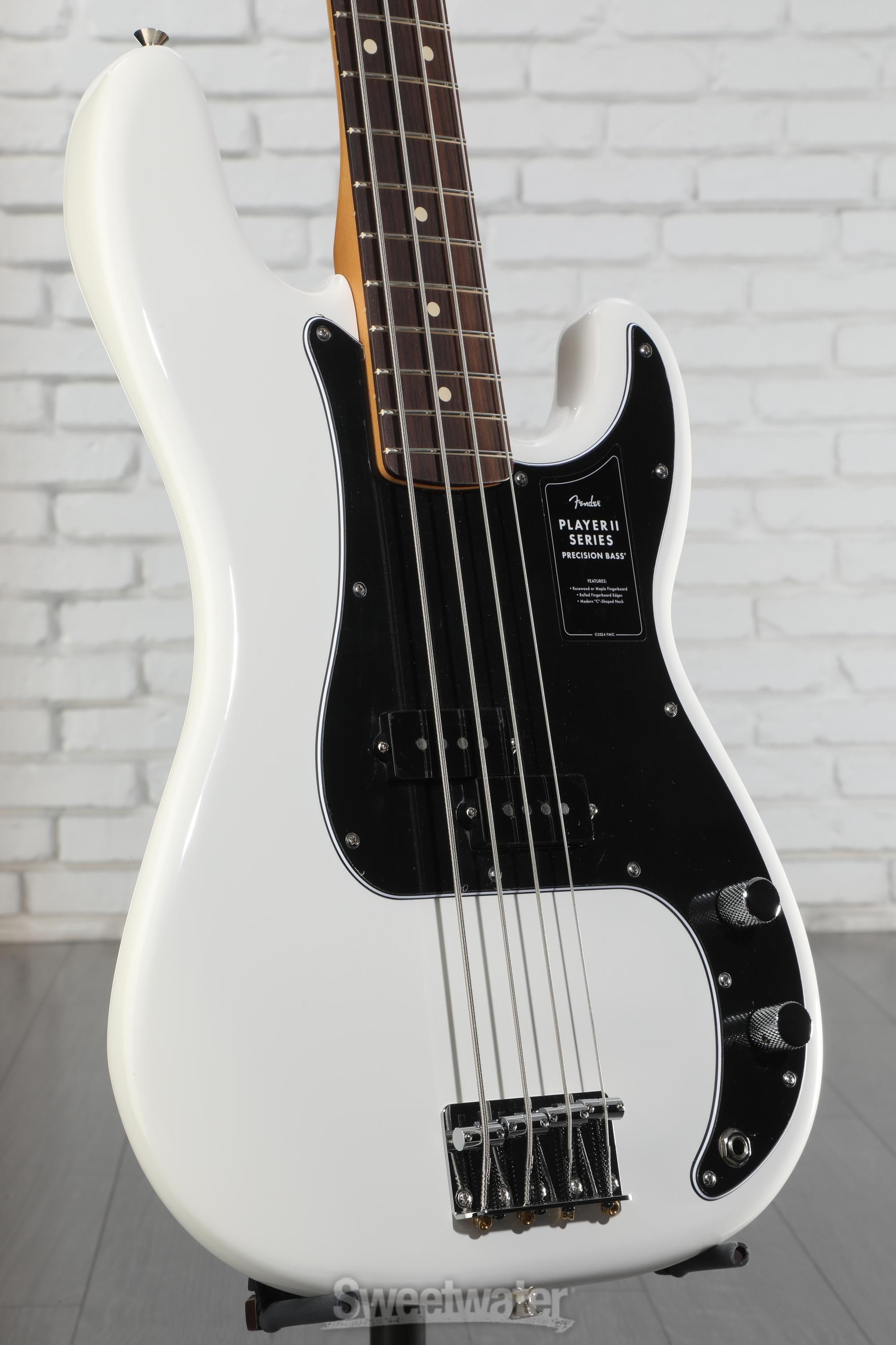 ベース Fender PlayerII PrecisionBass PolarWhite Fender Player II Precision Bass - Polar White | Sweetwater