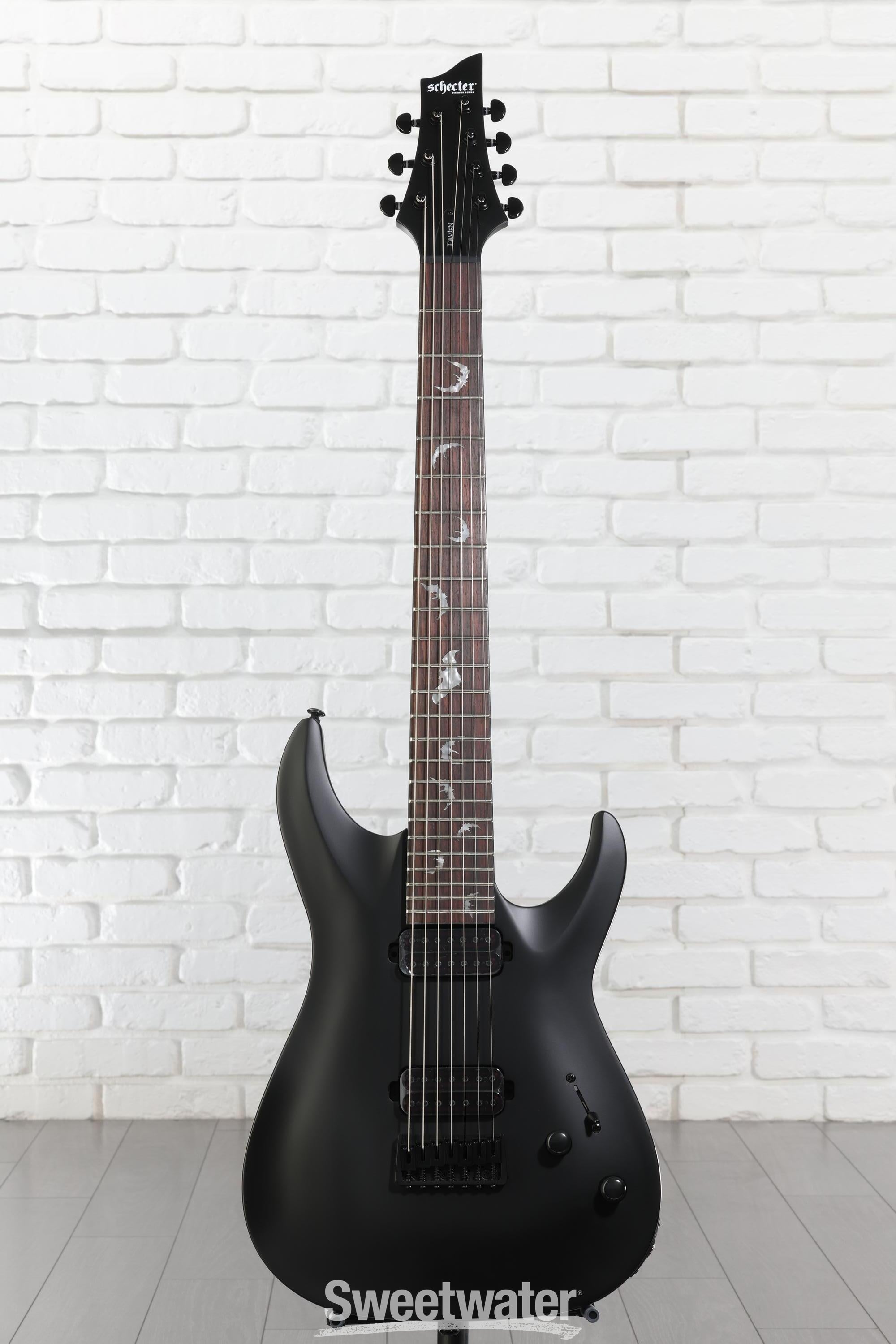 Schecter Damien-7 SBK Electric Guitar - Satin Black | Sweetwater
