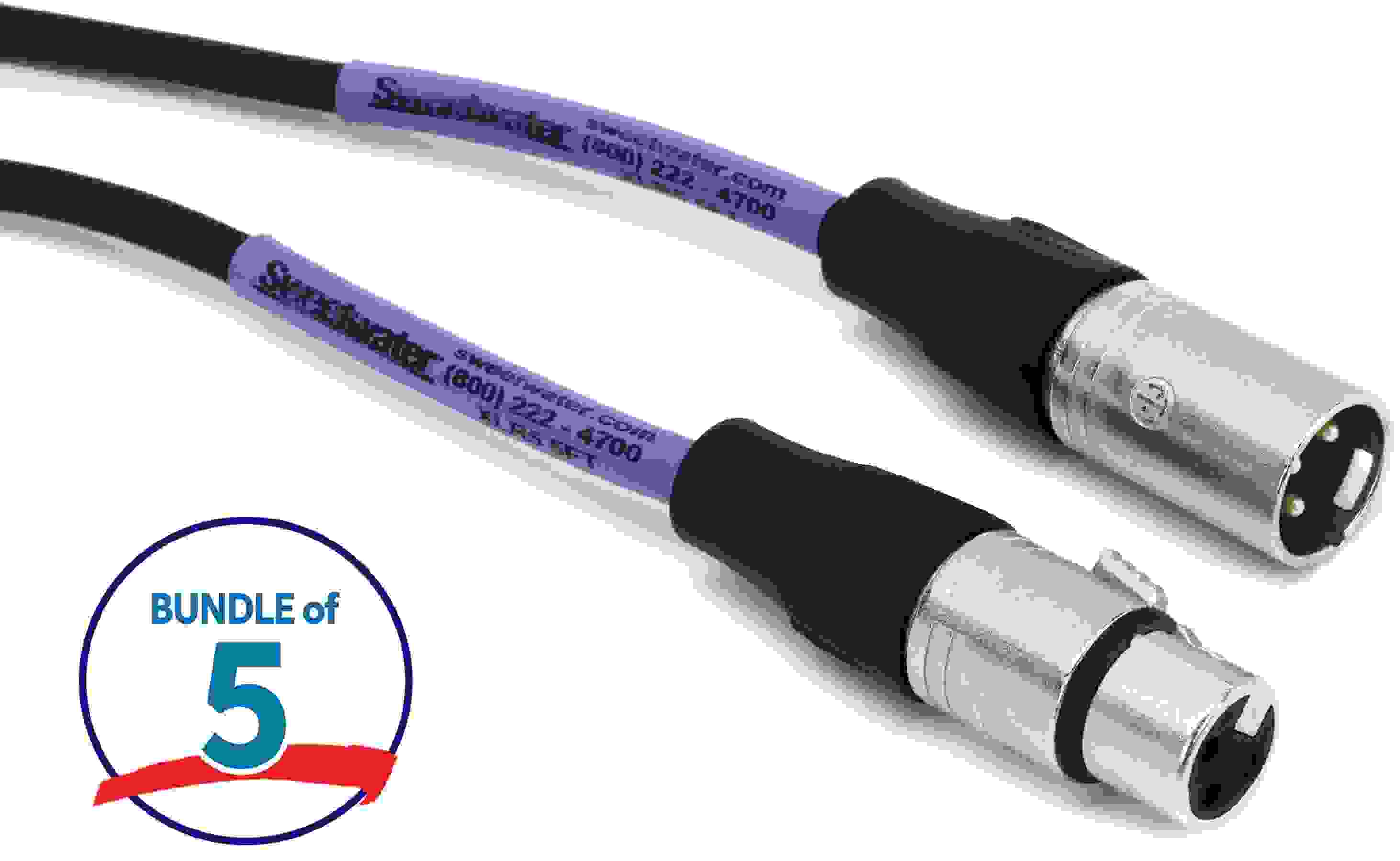 Pro Co EXM-5 Excellines XLR Female to XLR Male Patch Cable - 5 foot (5-pack)