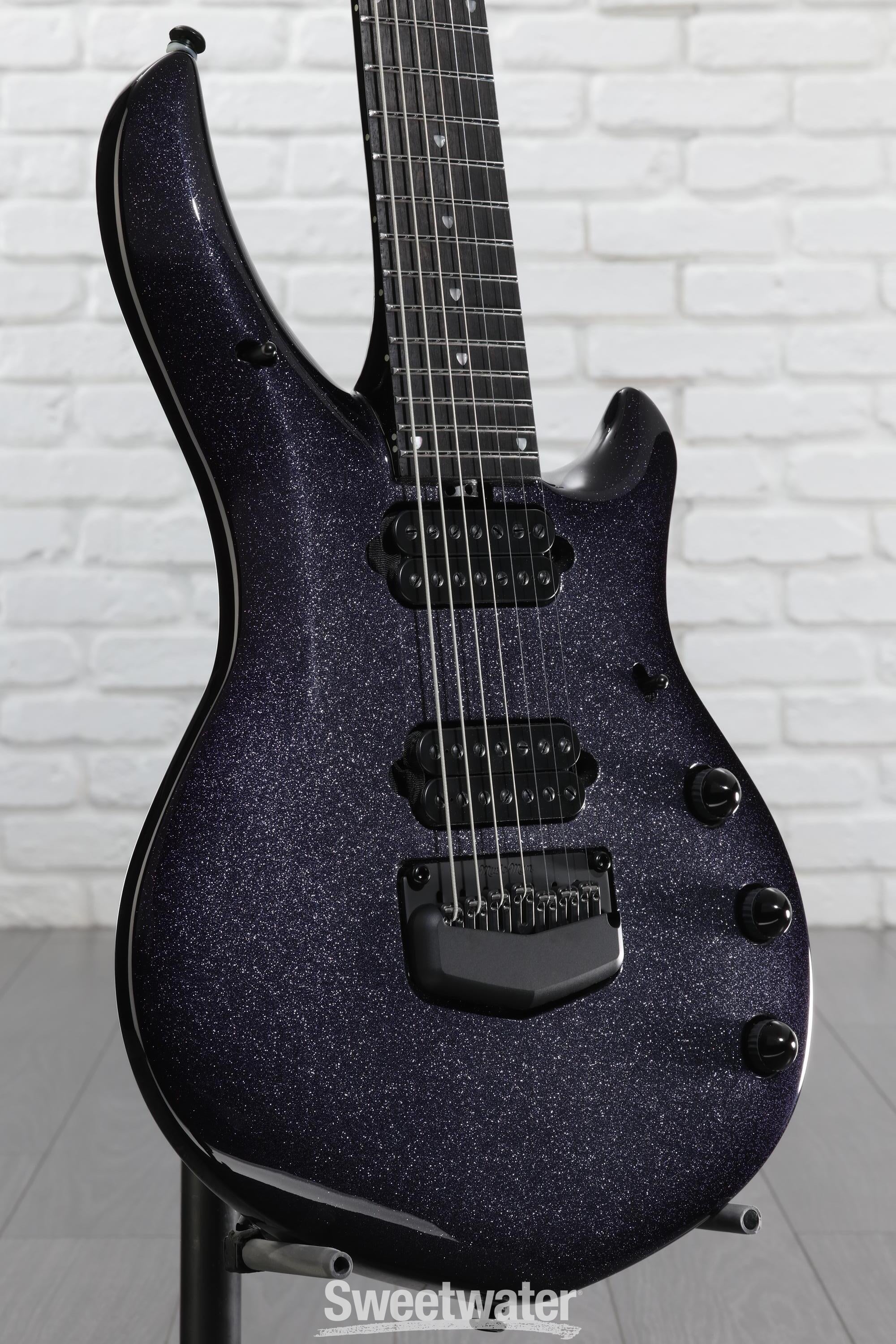ギター Space Ball Ernie Ball Music Man JP15-7 Eclipse Sparkle – Very Nice Guitars