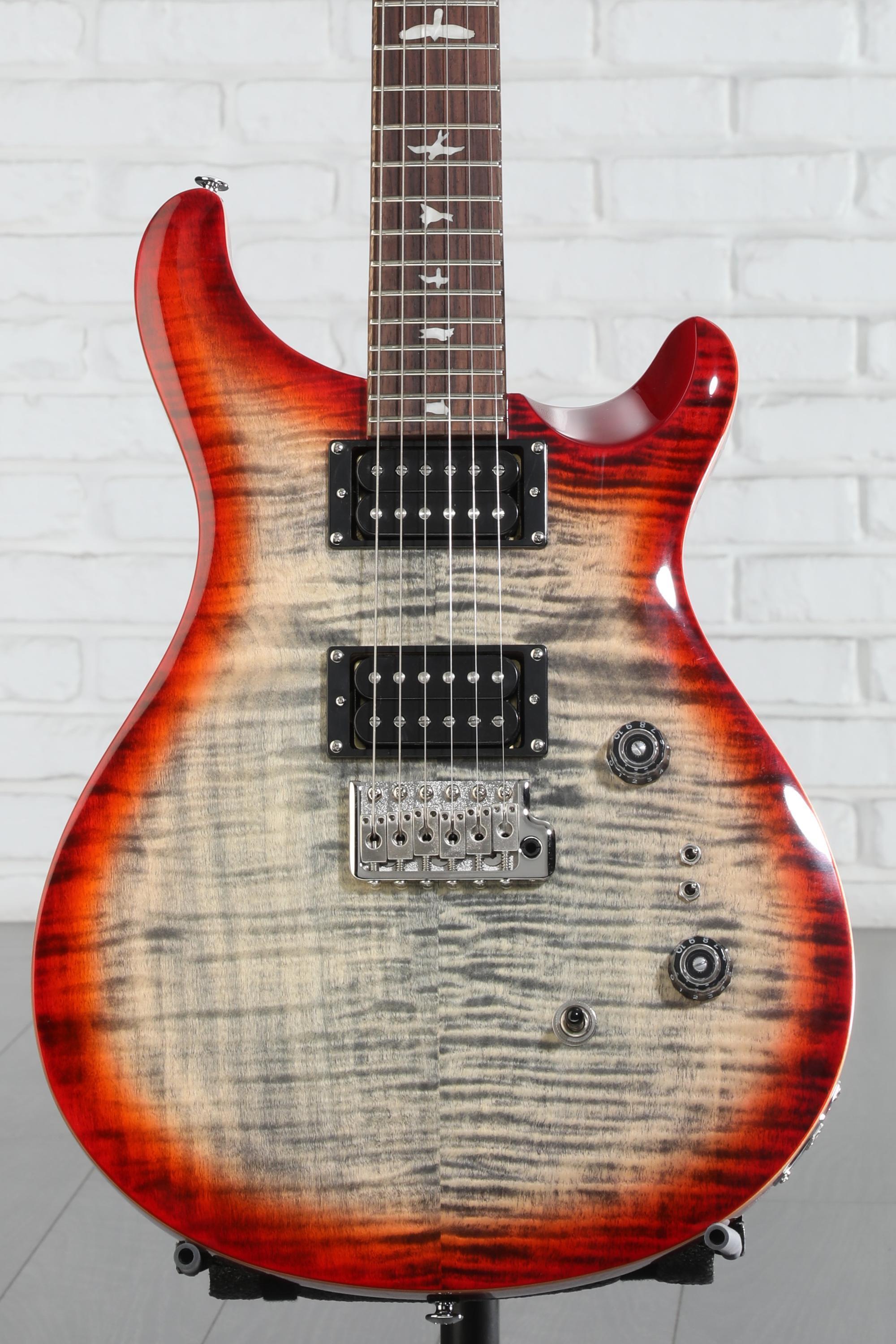 ギター mamePRS SE Custom24 Chacoal Burst PRS SE Custom 24-08 Quilt Package Electric Guitar Charcoal Cherry
