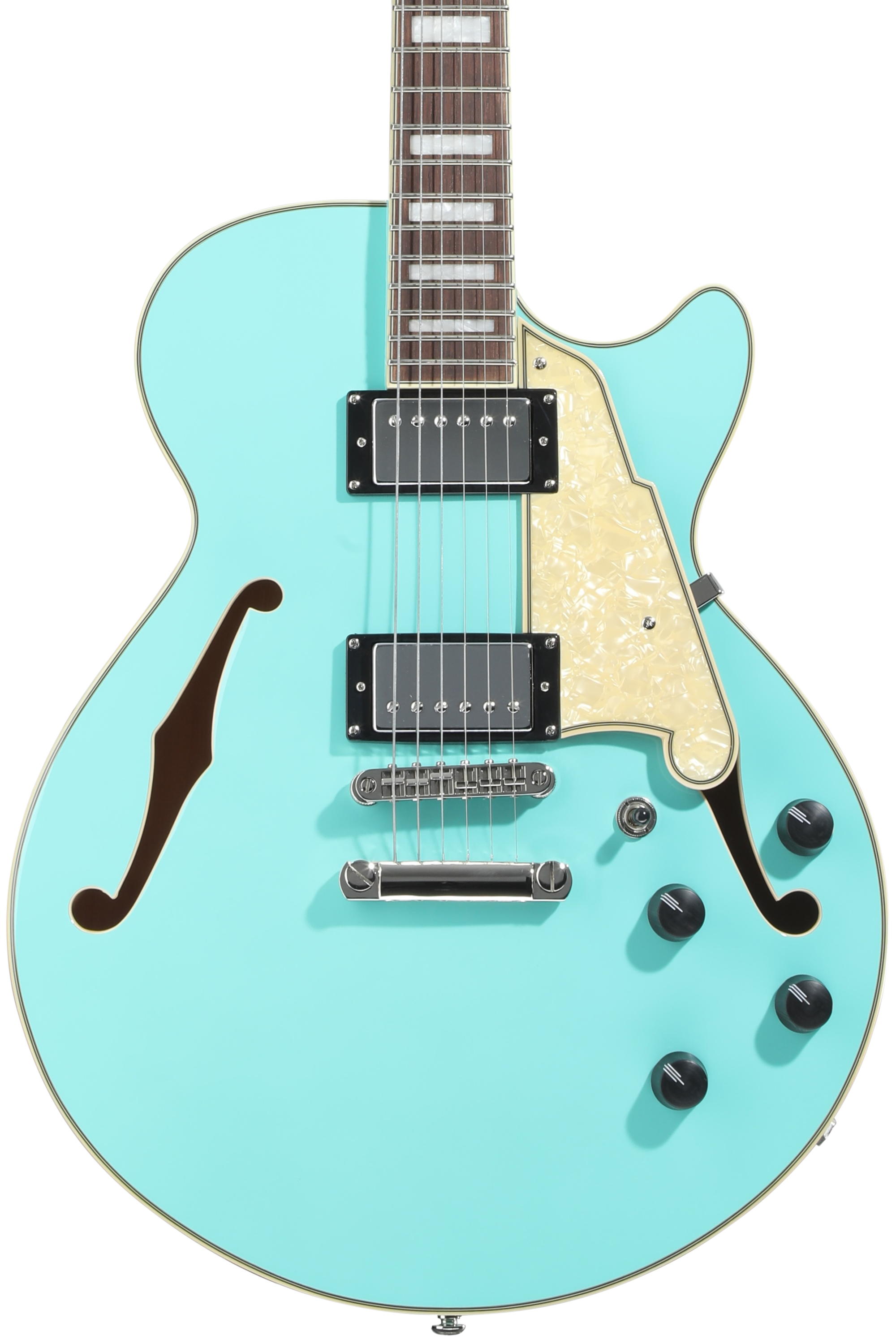 カイトワイルドライフテイラースーツ ANGELICO D'Angelico Premier SS Semi-hollow Electric Guitar - Surf Green