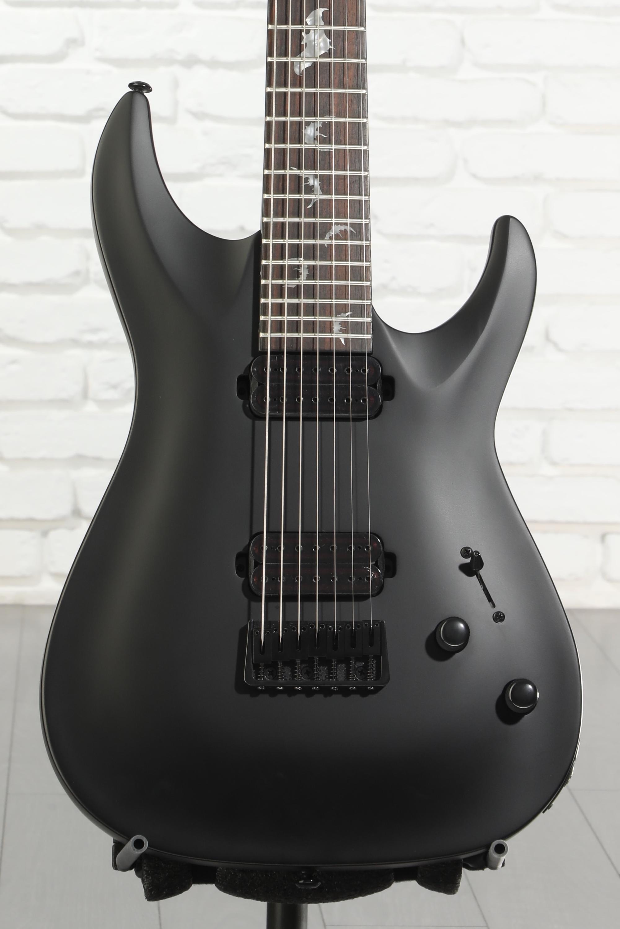 Schecter Damien-7 SBK Electric Guitar - Satin Black | Sweetwater