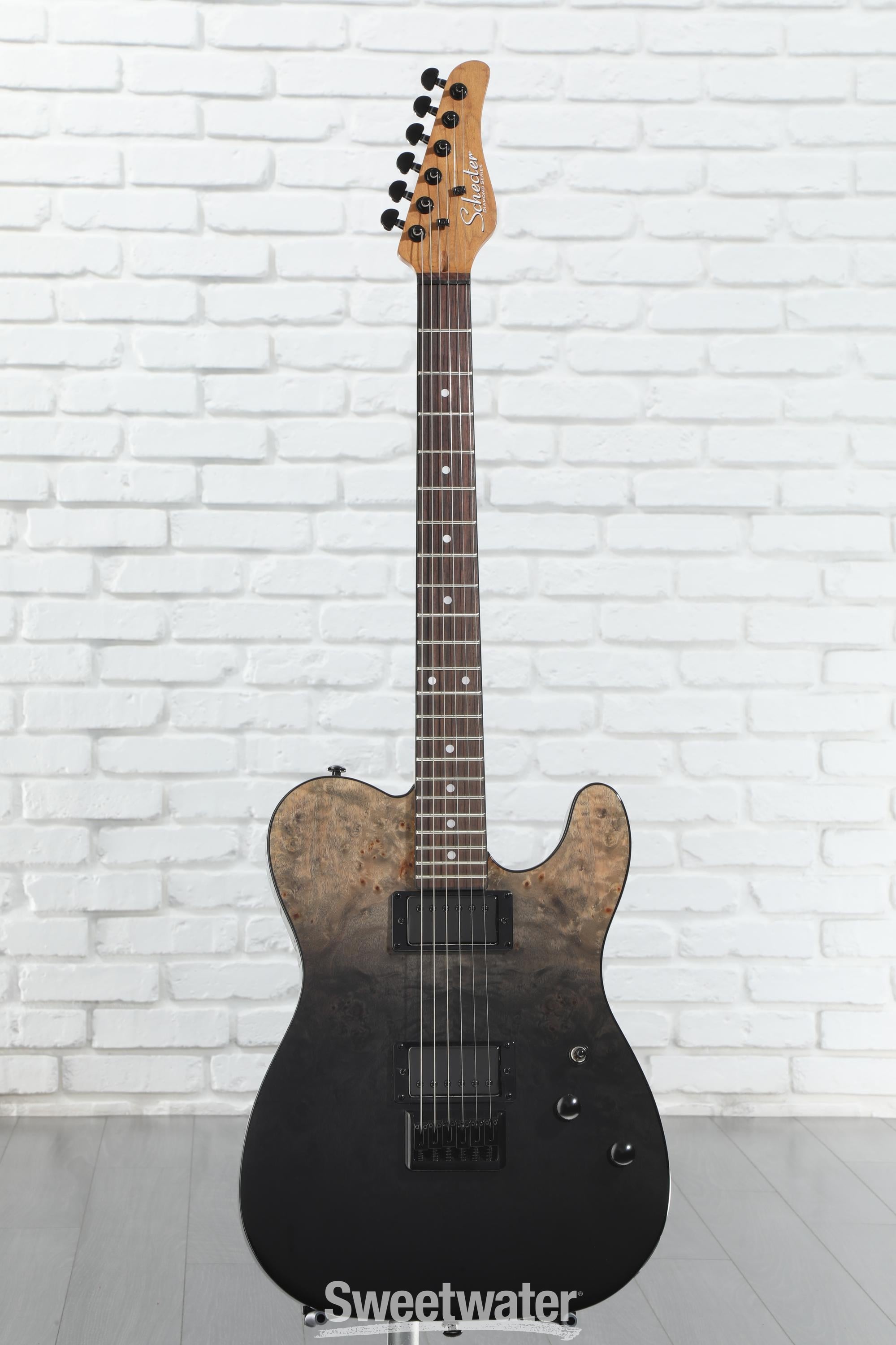 Schecter PT Standard Electric Guitar - Black Fade Burst Burl Schecter PT Standard Electric Guitar - Black Fade Burst Burl