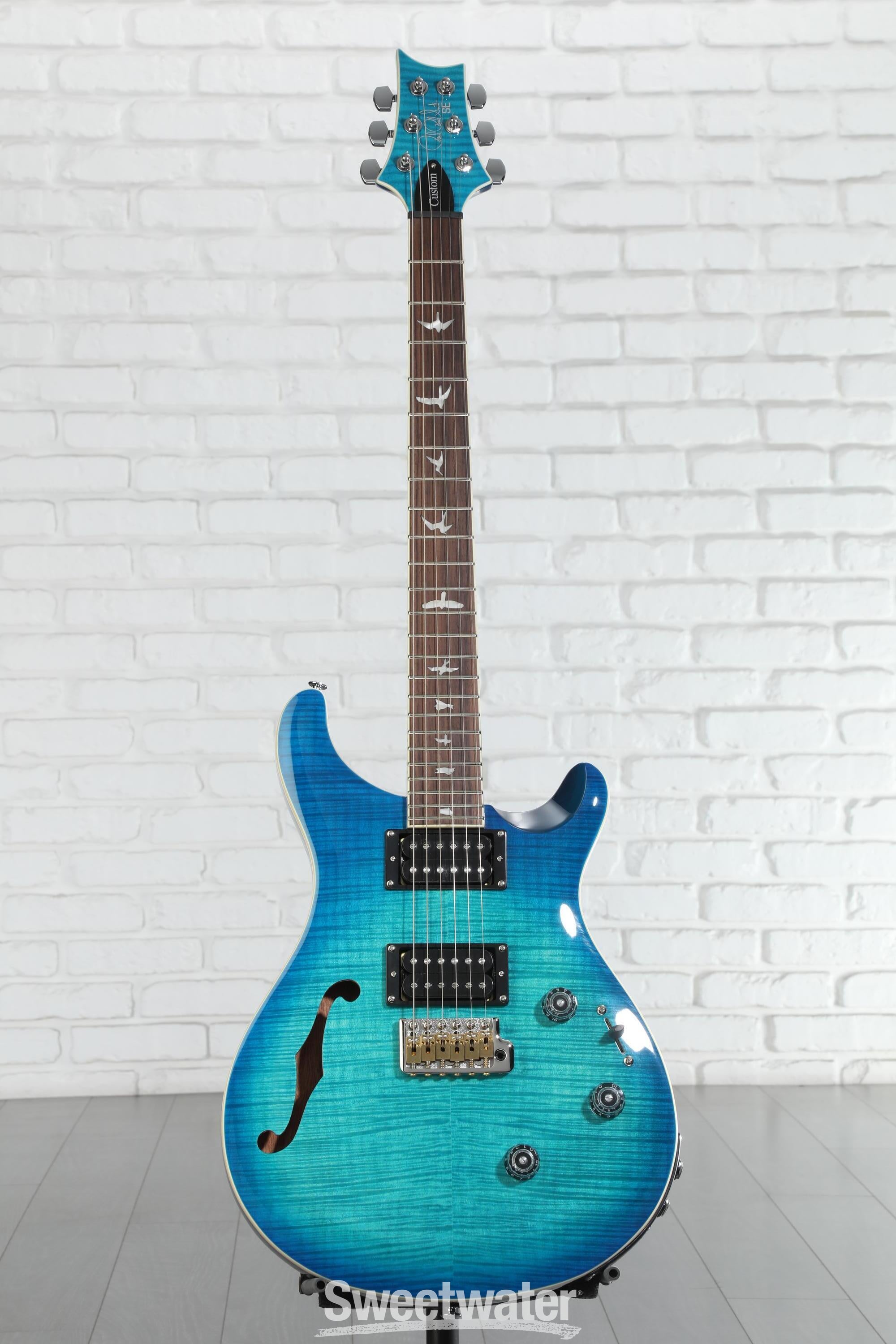 PRS SE Custom 24 Semi-Hollow Piezo Electric Guitar - Lake Blue