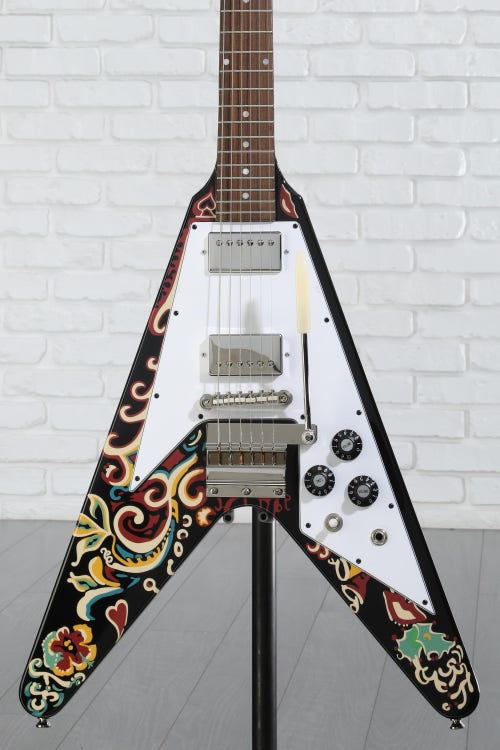 Epiphone Jimi Hendrix "Love Drops" Flying V Electric Guitar - Ebony