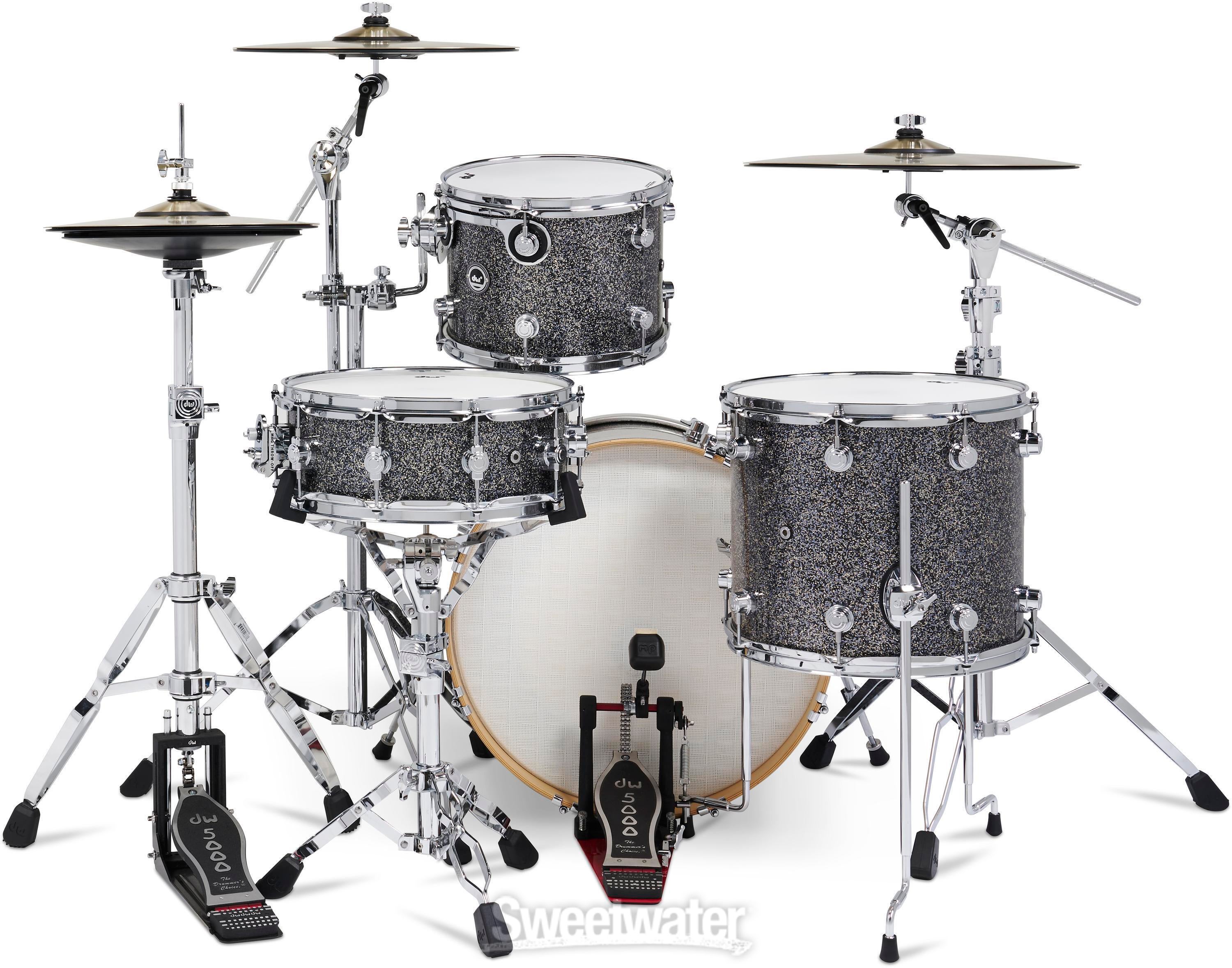 DW DWe 4-piece Drum Kit Bundle - Black Galaxy FinishPly