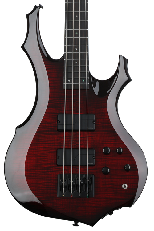ESP LTD F-1004 Bass Guitar - See Thru Black Cherry Sunburst