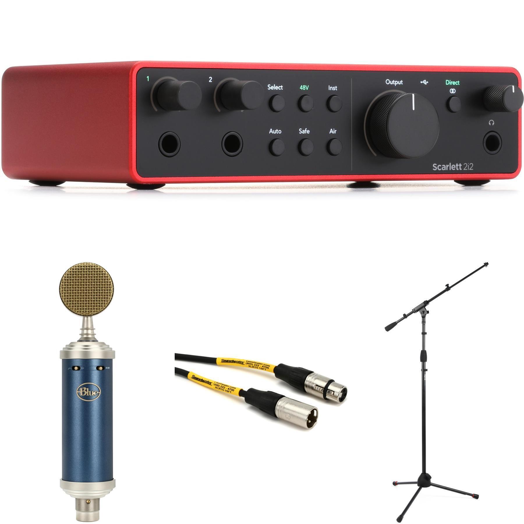 Focusrite Scarlett 2i2 4th Gen USB Audio Interface and Bluebird SL  Recording Bundle