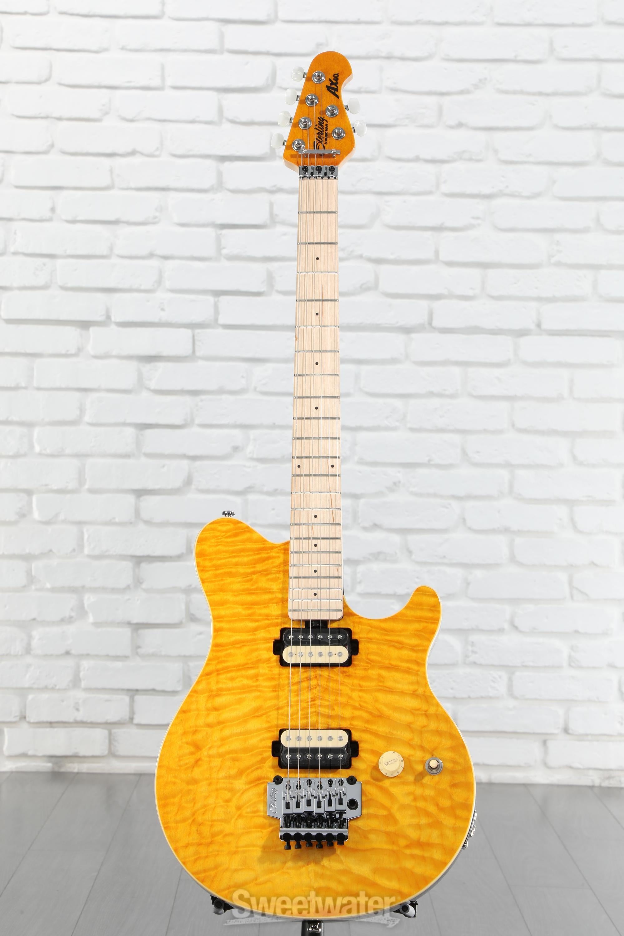 Sterling by Music Man Axis, Flame Maple Top, Trans Gold