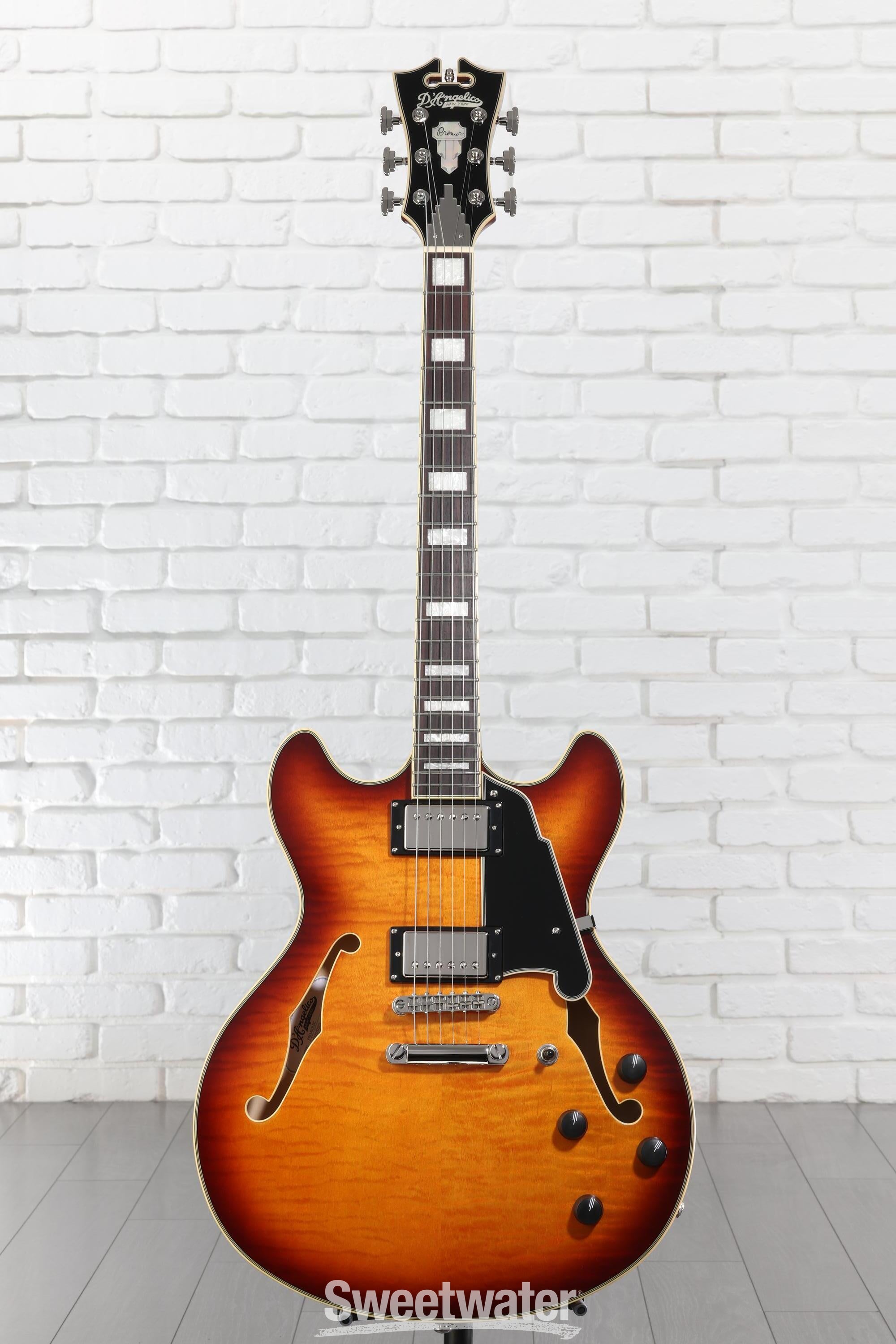 D'Angelico Premier DC Electric Guitar - Dark Iced Tea Burst with