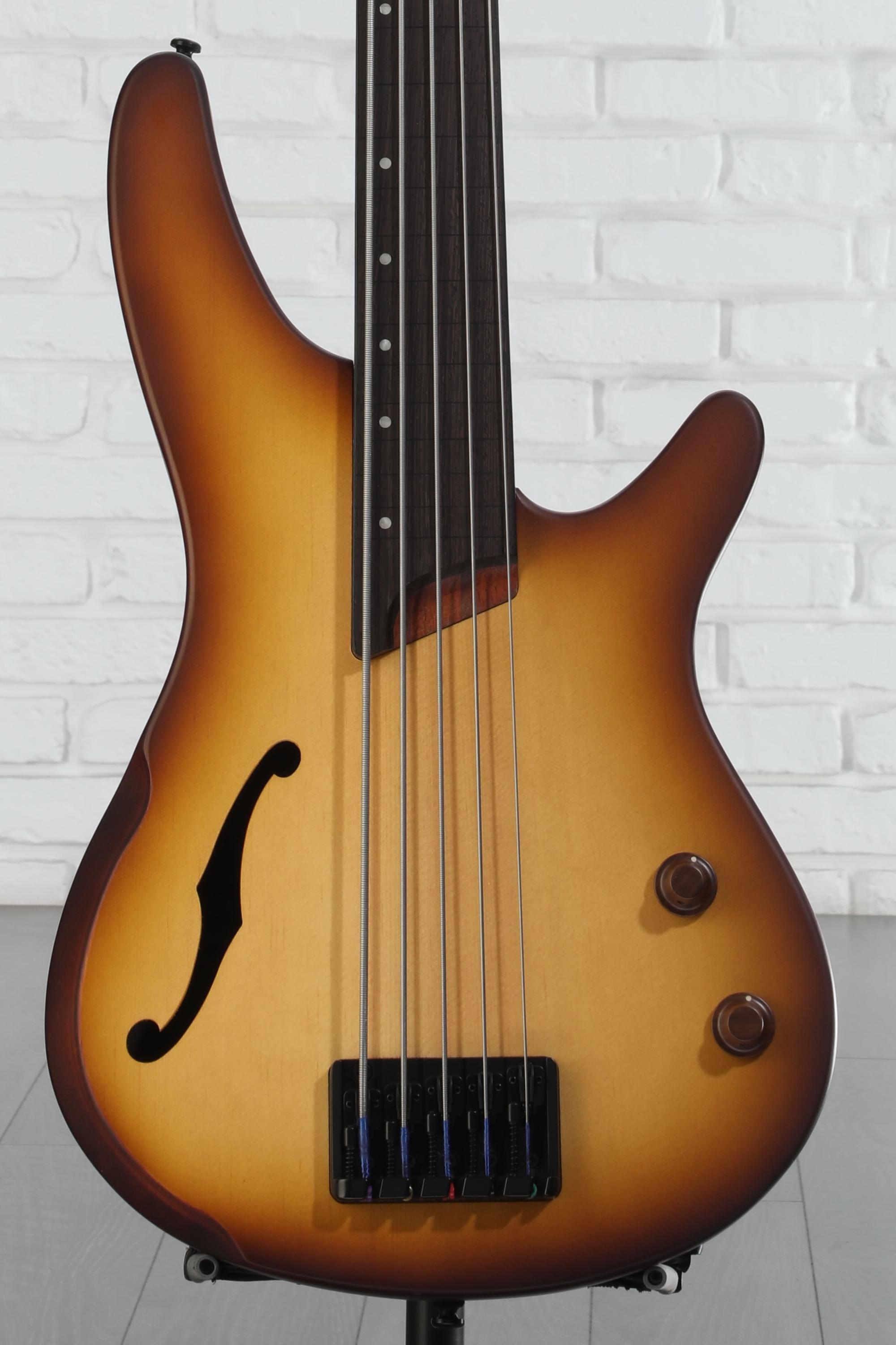 Ibanez SRH505F 5弦 フレットレスベース　5弦べース Amazon.com: Ibanez SRH505F Fretless - Natural Browned Burst