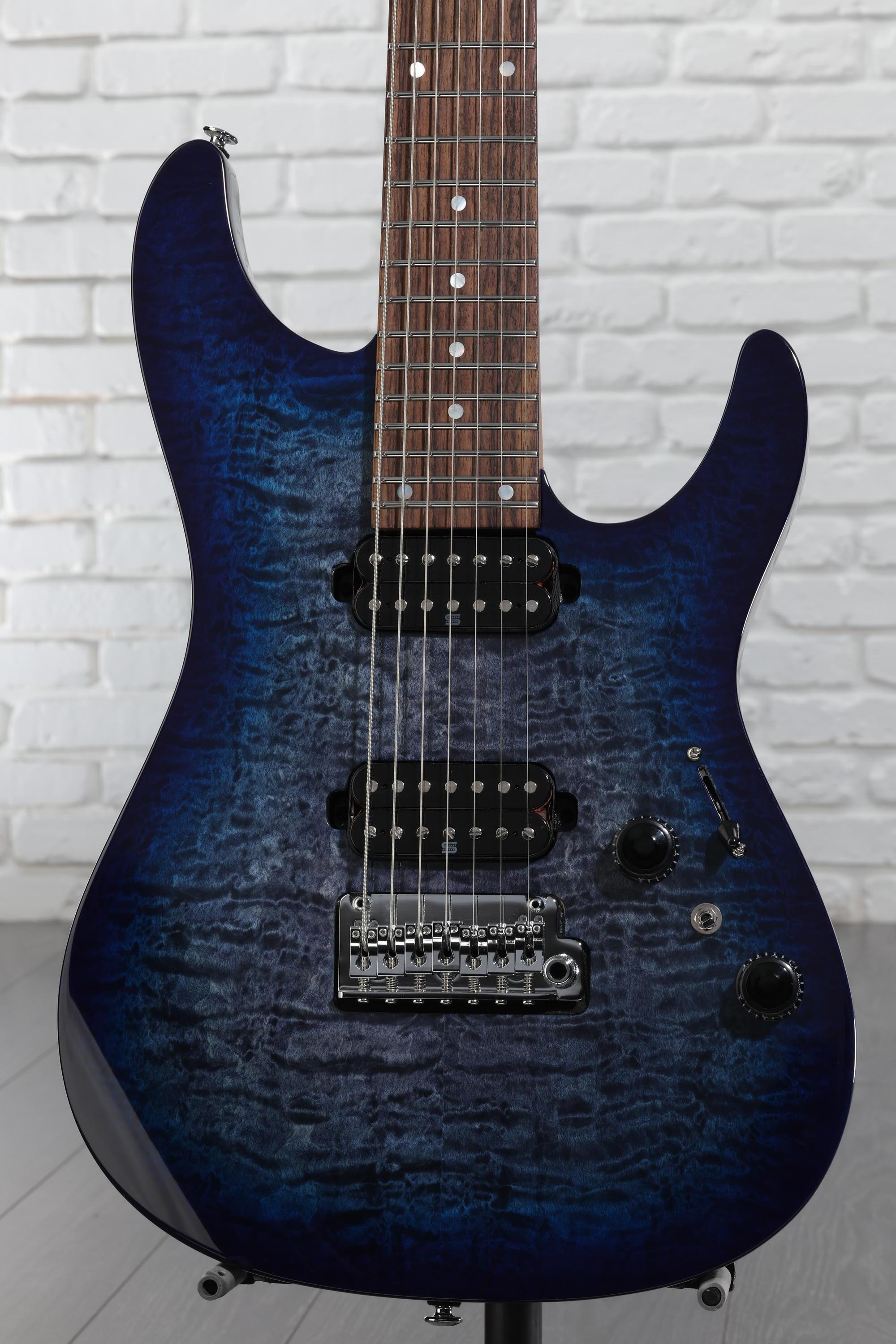 Ibanez Premium AZ427P2QM 7-string Electric Guitar - Twilight Blue