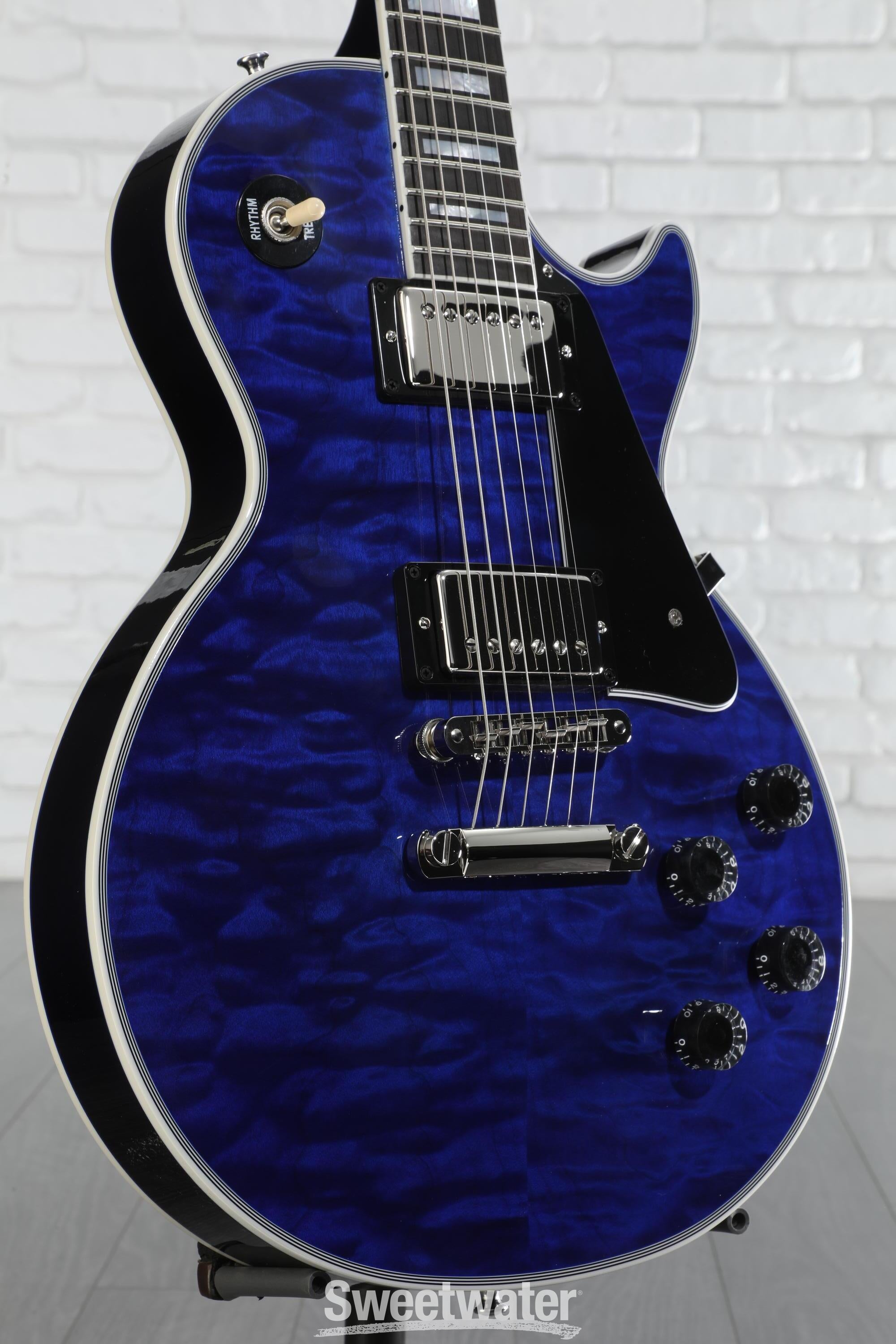 Epiphone Les Paul Custom Quilt in Viper Blue w/Premium