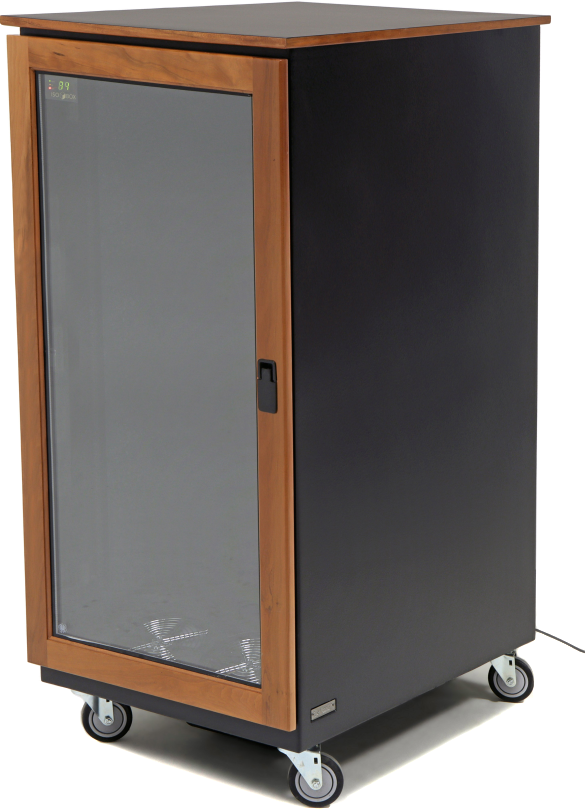 Argosy IsoBox PRO 24RU Rack - Textured Black with Cherry Trim, Left ...