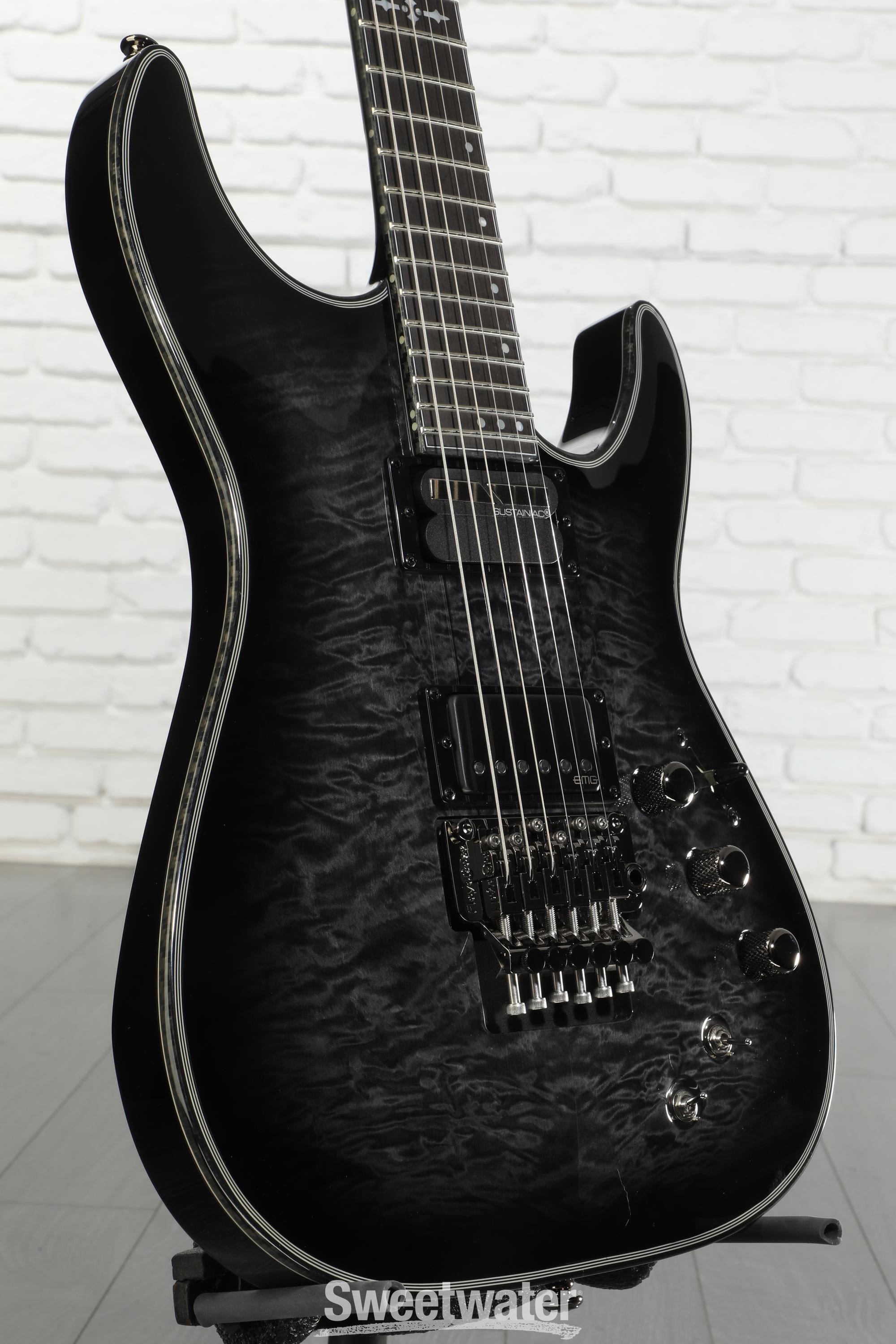 Schecter Hellraiser Hybrid C-1 FR-S Electric Guitar - Trans Black