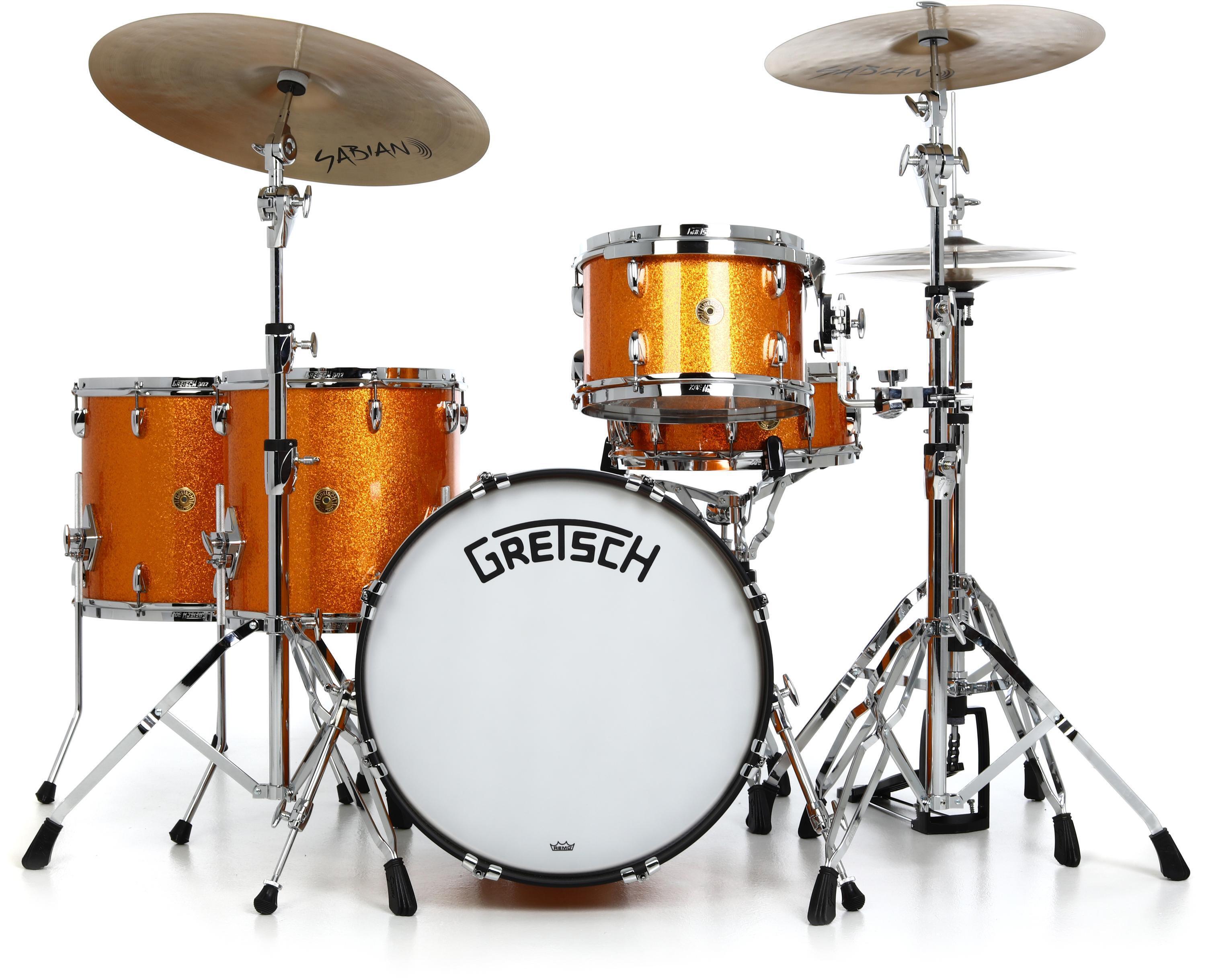 Photo of Gretsch Drums Broadkaster 5-piece Shell Pack with Snare Drum - Gold Sparkle Nitron