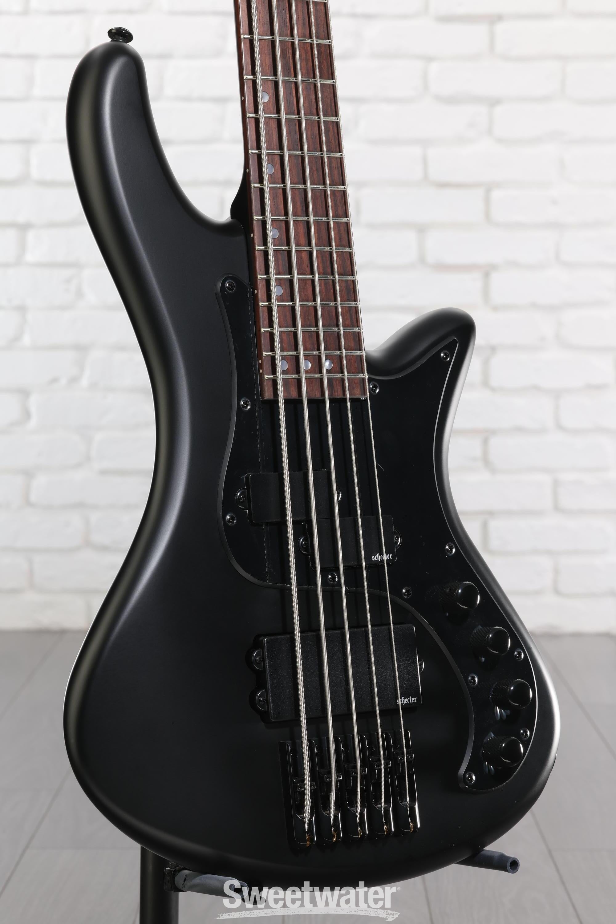Photo of Schecter Stiletto Stealth-5 5-string Electric Bass Guitar - Satin Black