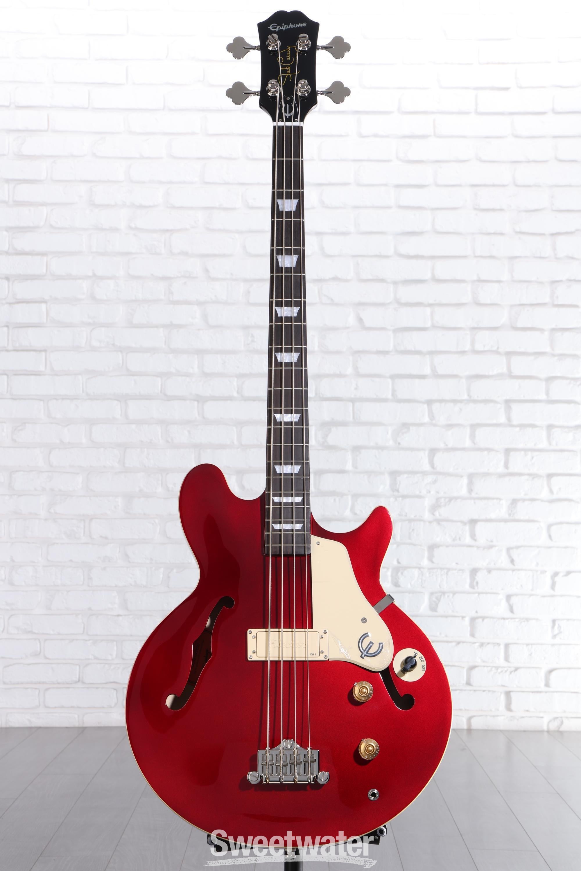 Epiphone Jack Casady Signature レッド ケース付 Epiphone Jack Casady Signature Bass - Sparkling Burgundy | Sweetwater