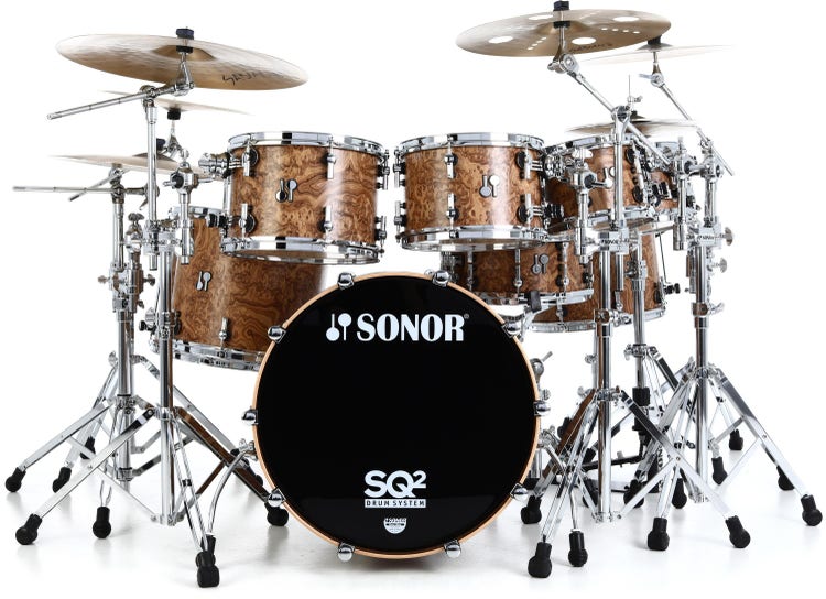 Sonor SQ2 Maple 10-piece Shell Pack - Chocolate Burl