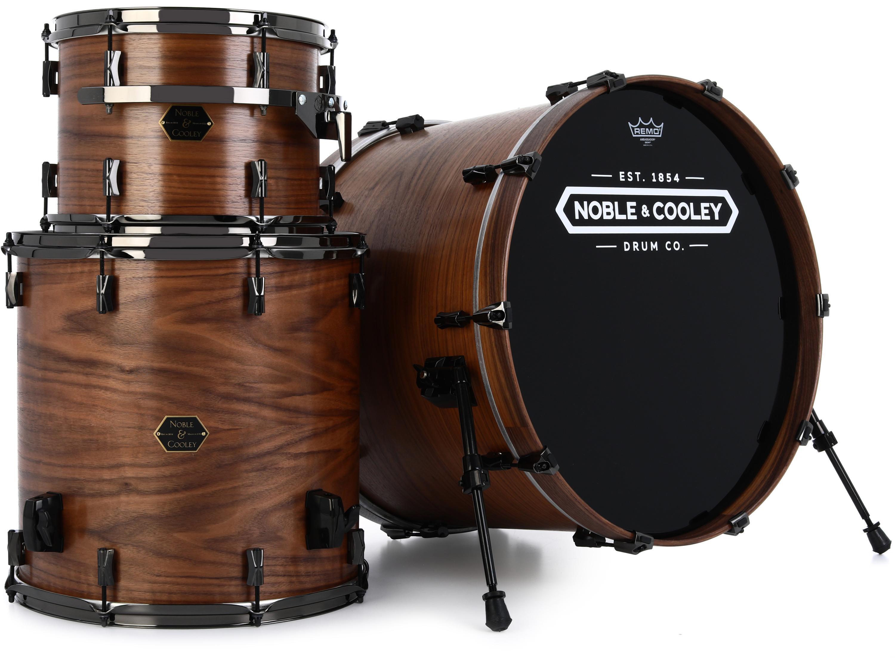 Noble & Cooley Walnut Classic 3-piece Shell Pack - Natural Satin with Black  Nickel CD Lugs