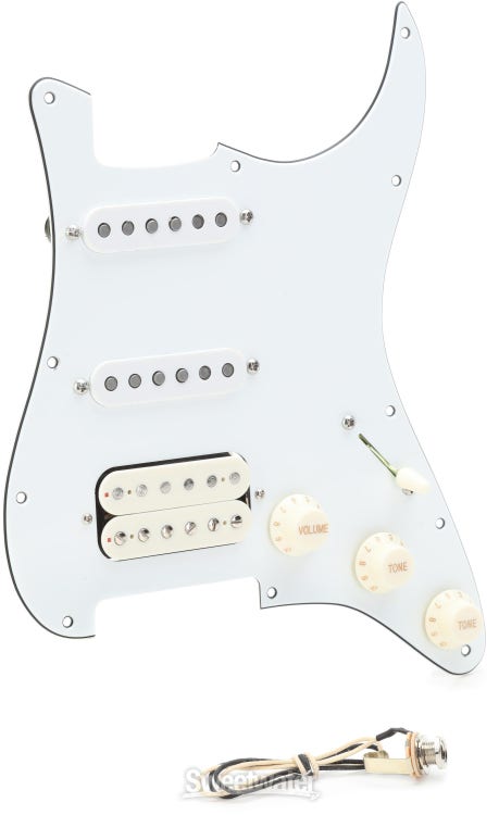 WHITE 1PLY STRATOCASTER PICKGUARD HSS - Clandestine Guitars