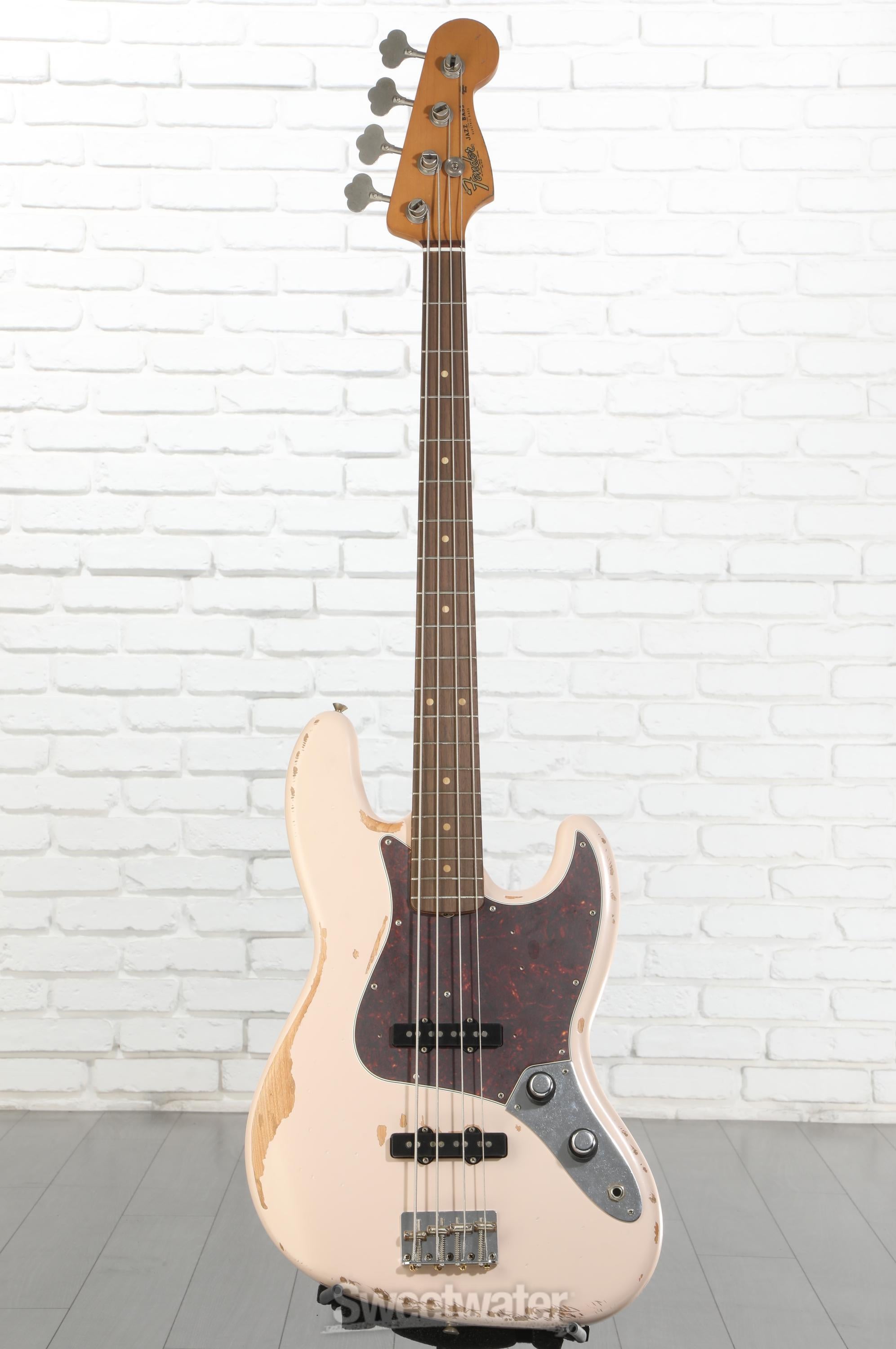 Fender Flea Jazz Bass - Shell Pink, Road Worn | Sweetwater