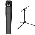 Photo of Shure SM57 Cardioid Dynamic Instrument Microphone with Low-profile Tripod Stand