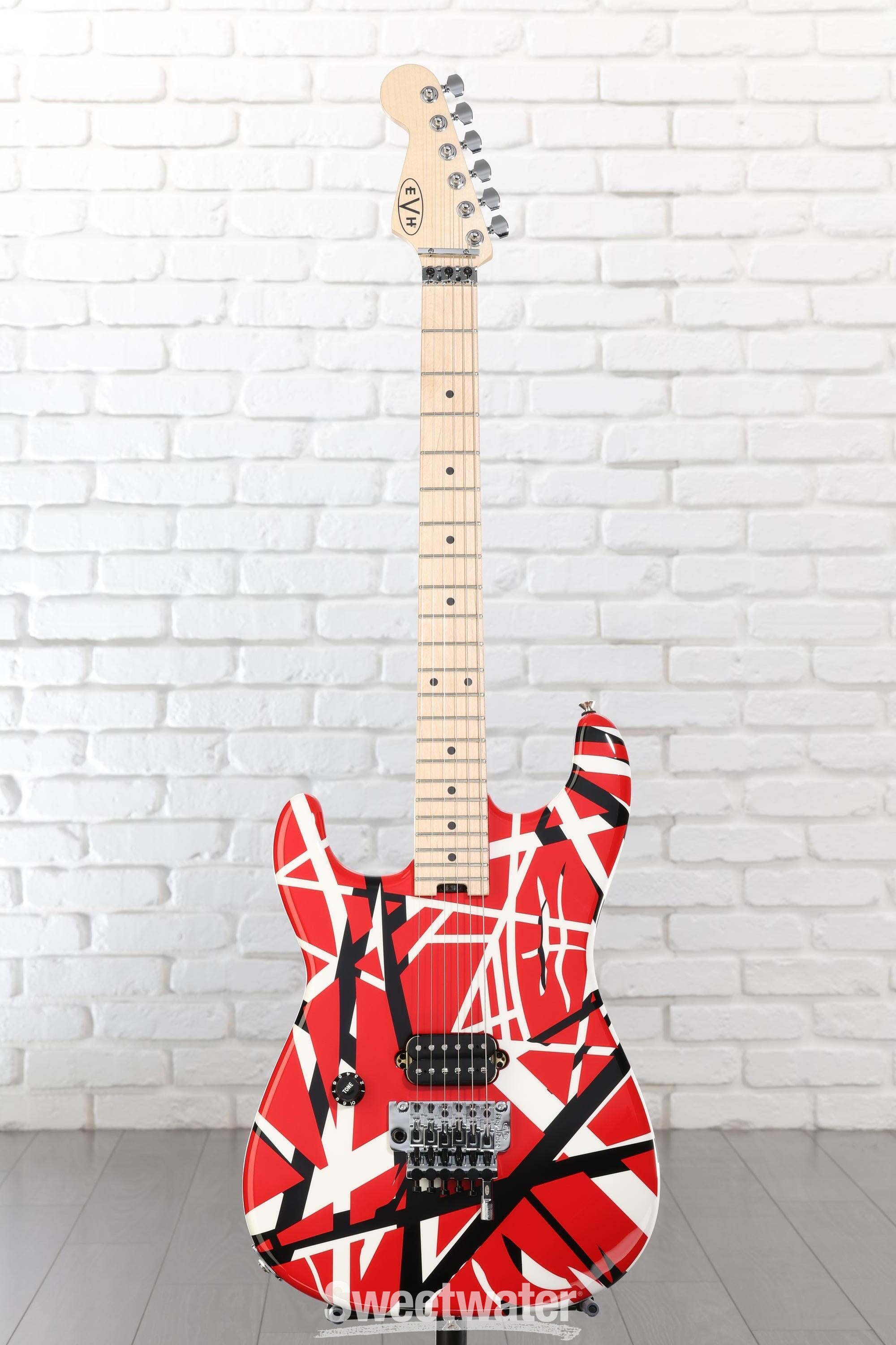 EVH Striped Series Left-Handed - Red w/ Black Stripes | Sweetwater