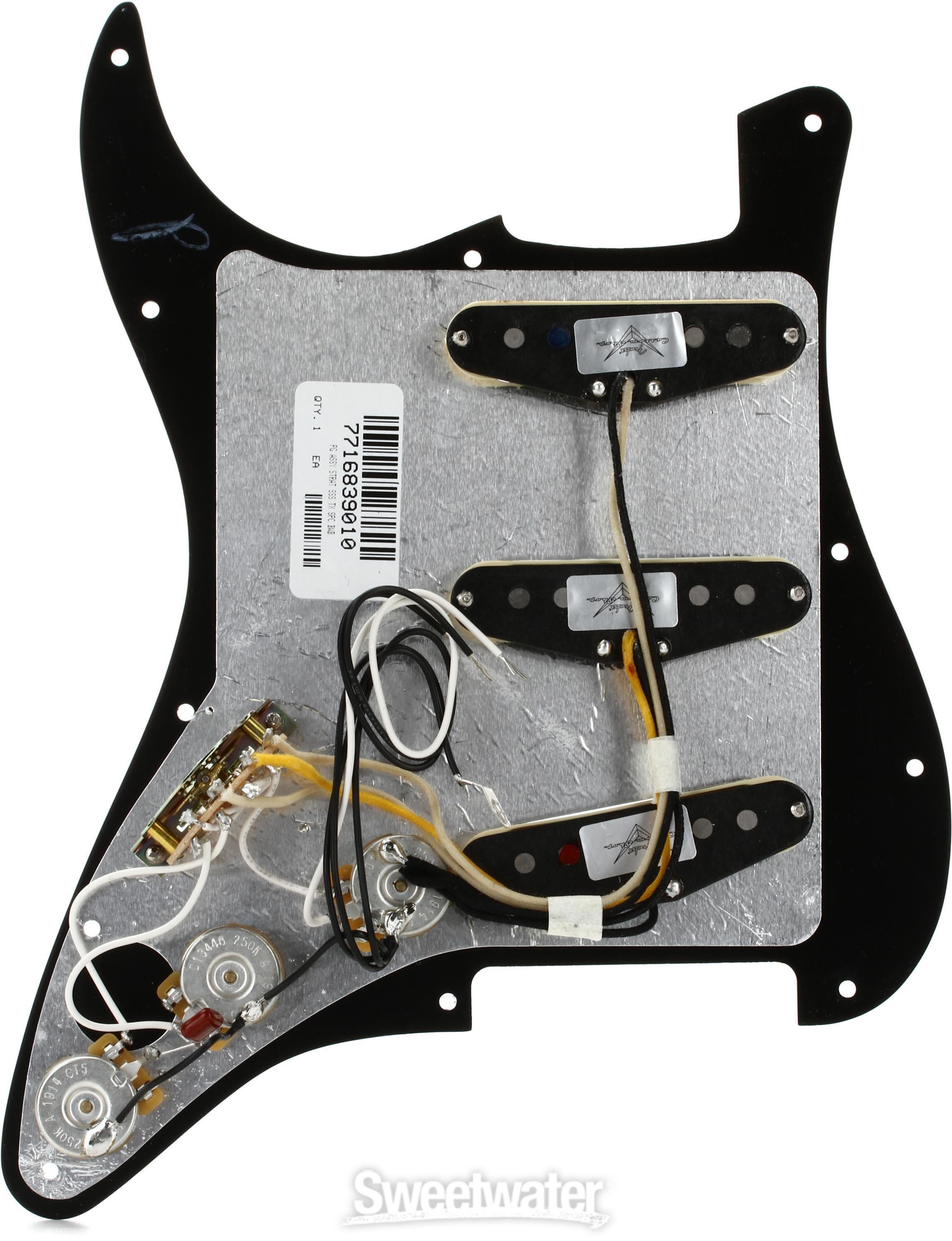 Fender Texas Special SSS Pre-wired Stratocaster Pickguard - Black 3-ply