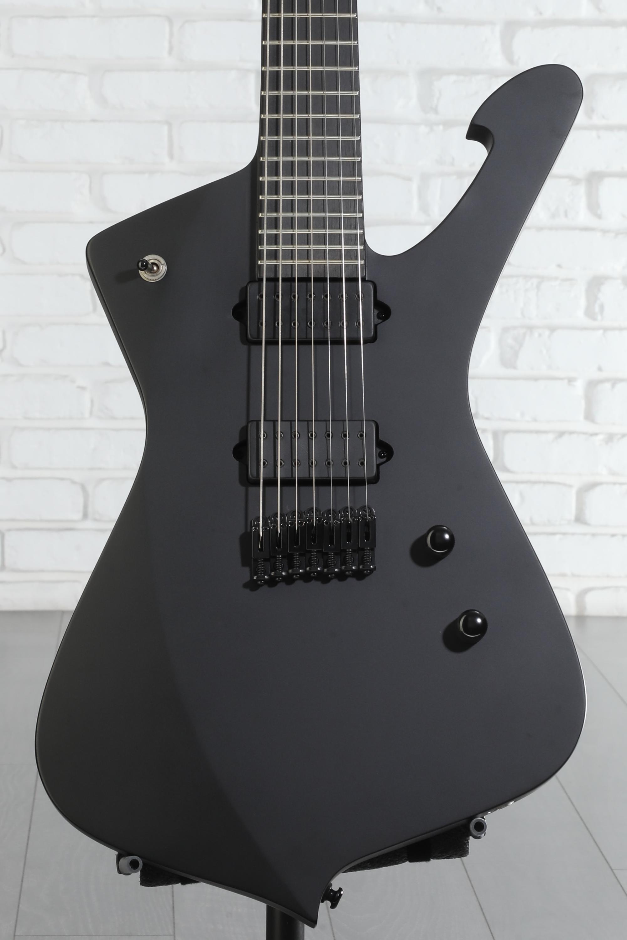 Ibanez Iron Label Iceman 7-string - Black Flat | Sweetwater