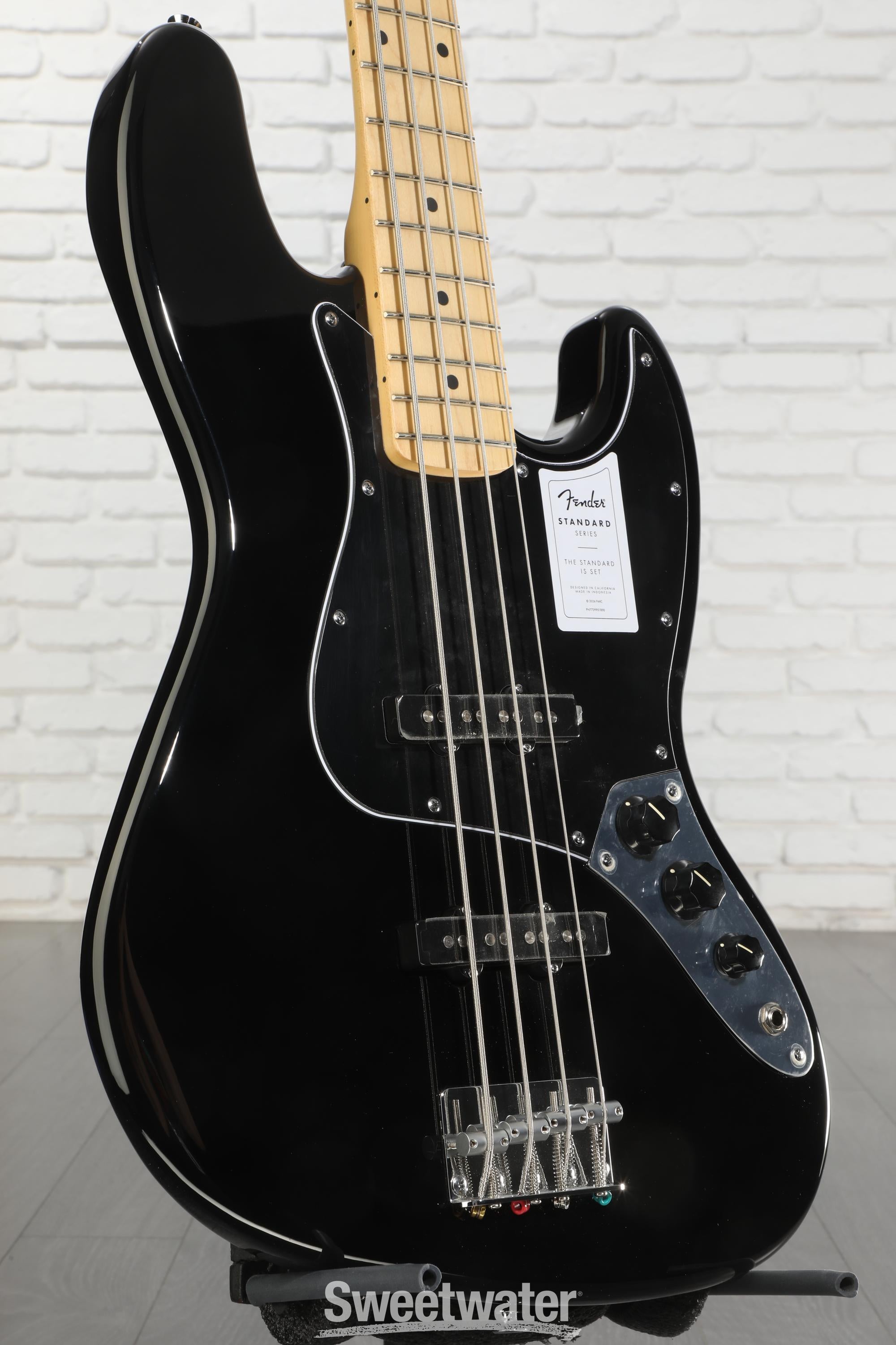 Fender Standard Jazz Bass - Black, Maple Fingerboard | Sweetwater