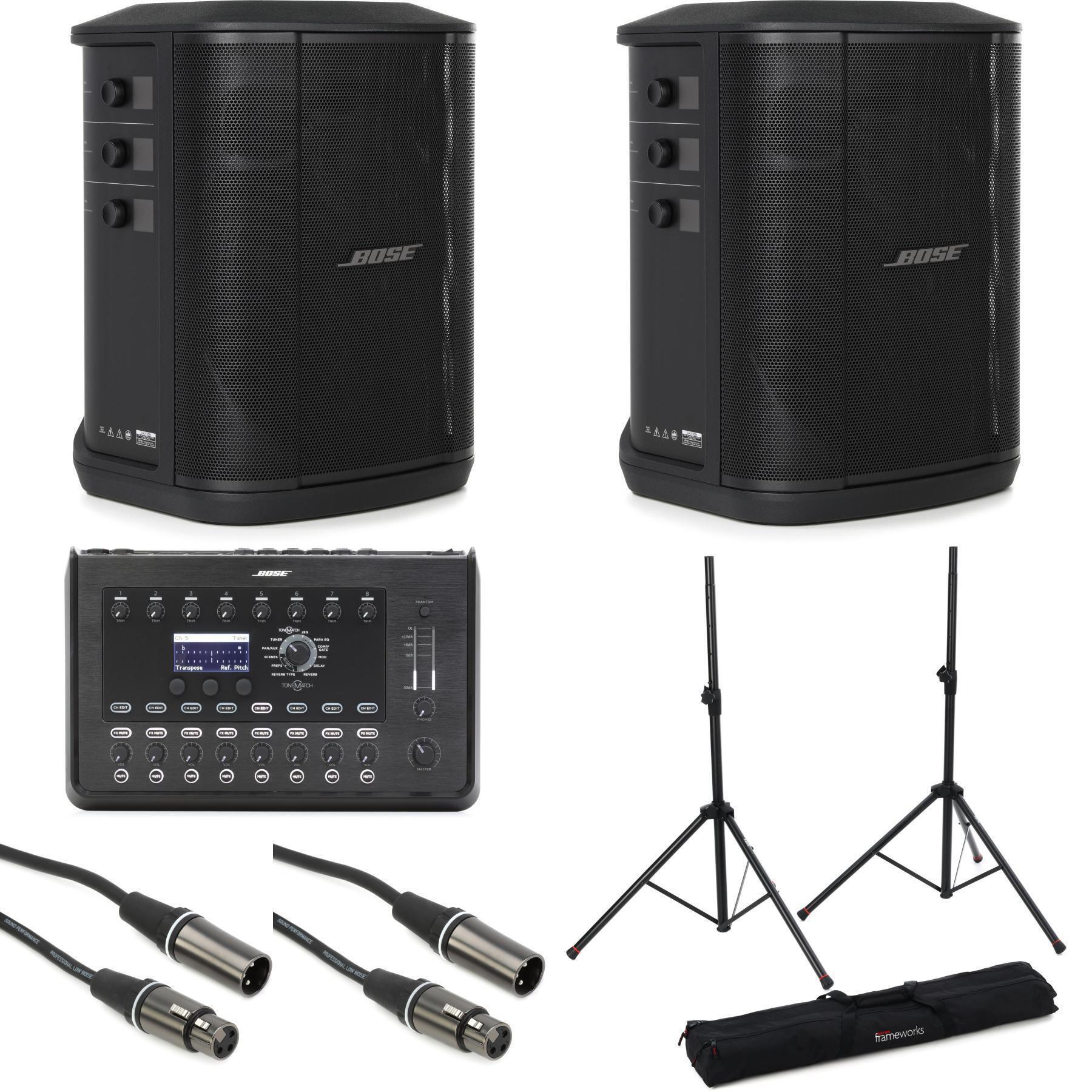 Bose S1 Pro+ Multi-position PA System and T8S 8-Channel Mixer Stand Bundle  | Sweetwater