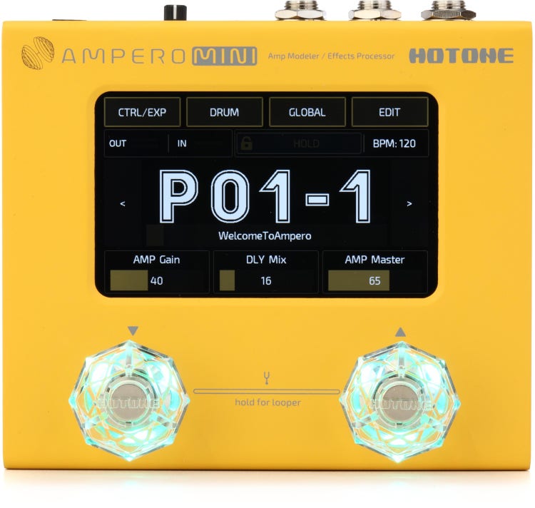 Hotone Ampero Mini Amp Modeler and Effects Processor - Marigold  
