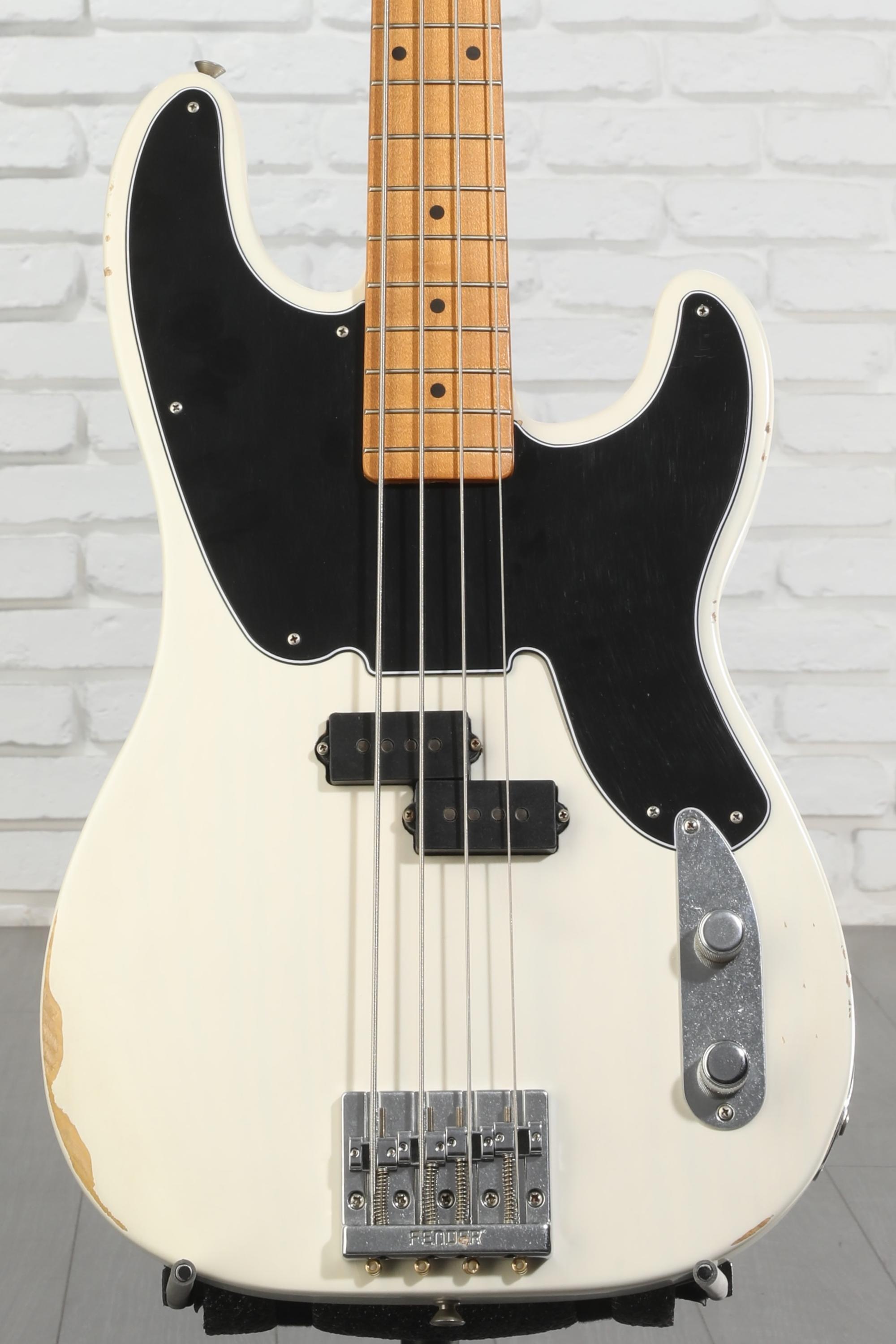Fender Mike Dirnt Road Worn Precision Bass - White Blonde with Maple Fingerboard