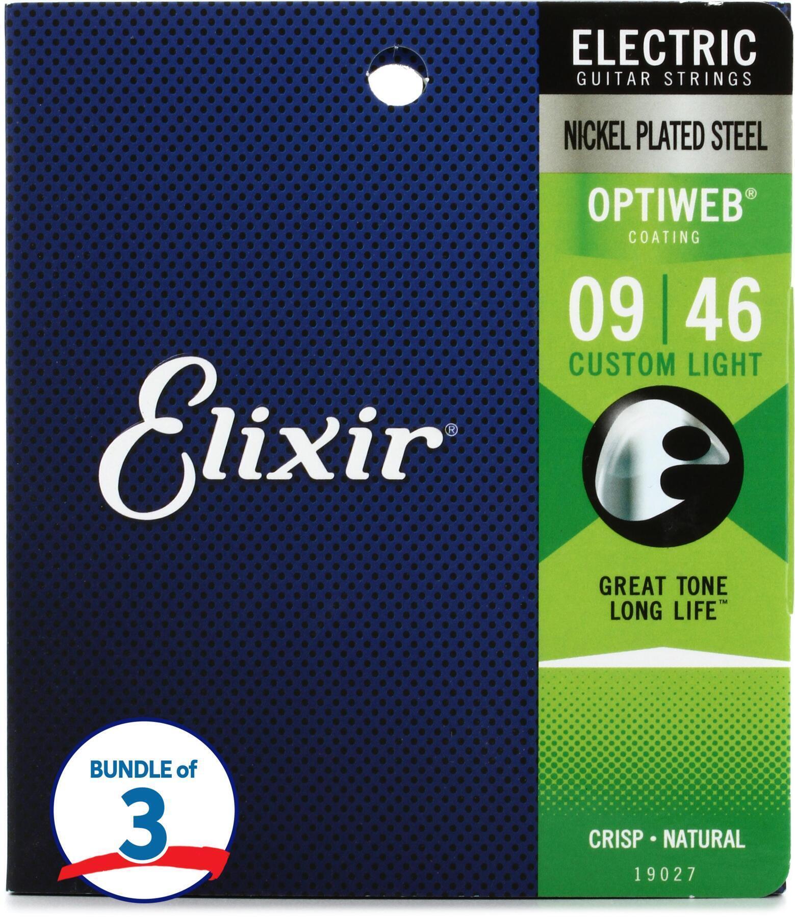 Elixir Strings 19027 Optiweb Electric Guitar Strings .009 .046