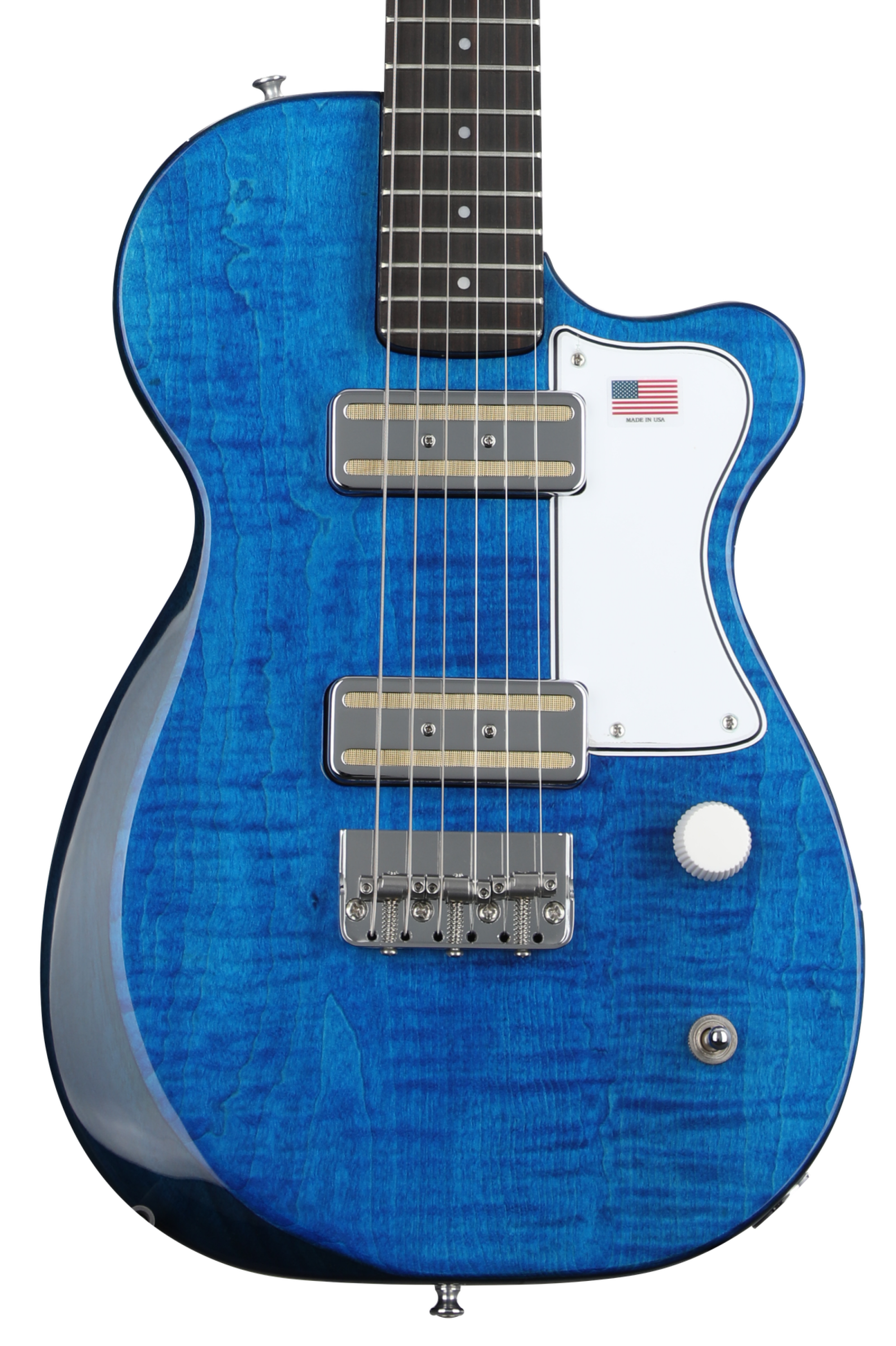 Harmony Juno Flame Maple Electric Guitar - Transparent Blue