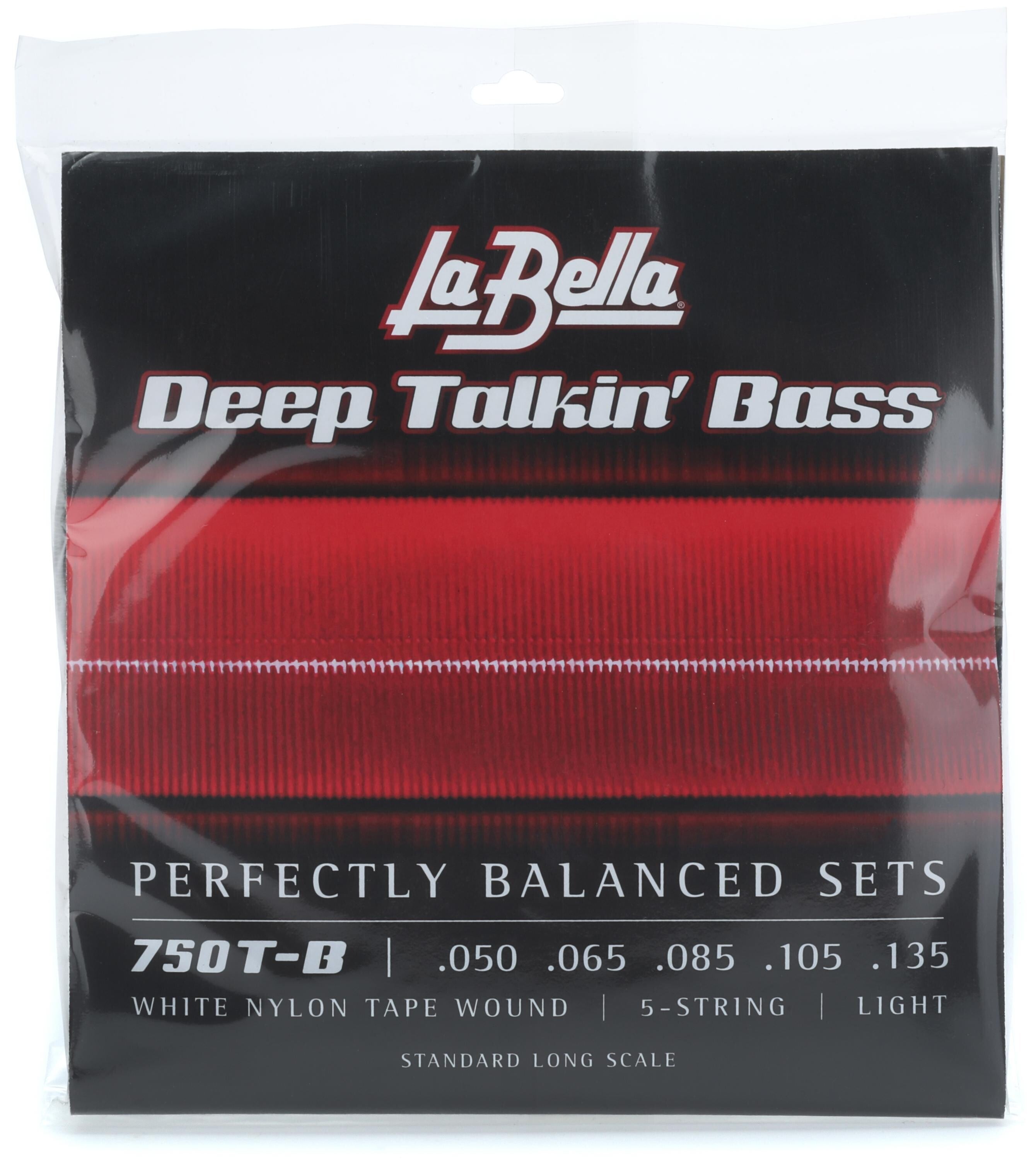 750T-B Deep Talkin' Bass White Nylon Tape Wound - .050-.135 Light 5-string  - Sweetwater