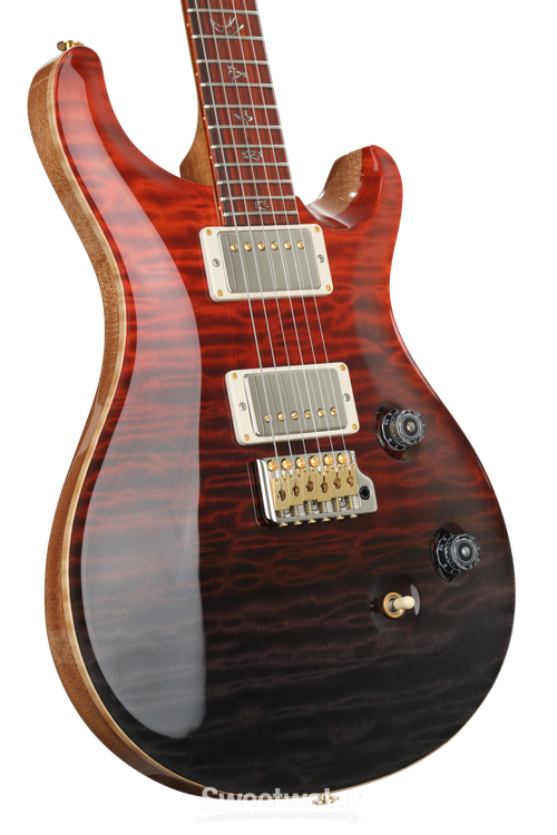 PRS Wood Library Custom 24 - Fire Red to Grey Black Fade