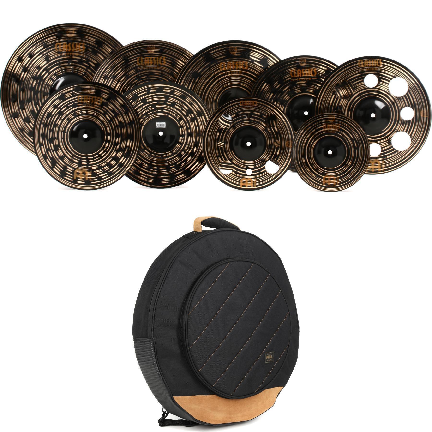 Photo of Meinl Cymbals Classics Custom Dark Expanded Set with Cymbal Bag - 14/16/16/18/18/20 inch - with Free 10/12 inch