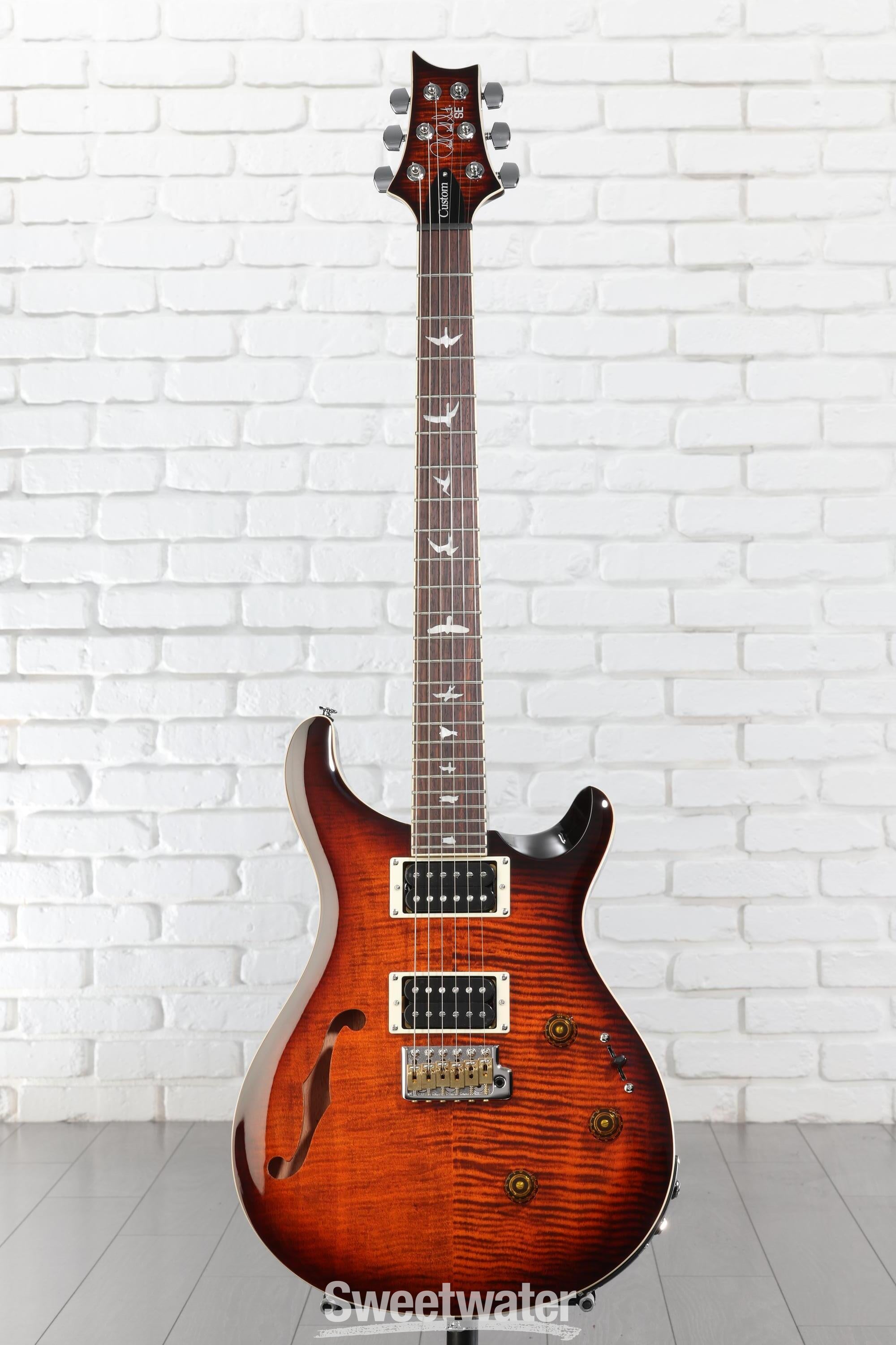 PRS SE Custom 24 Semi-Hollow Piezo Electric Guitar - Orange Tiger