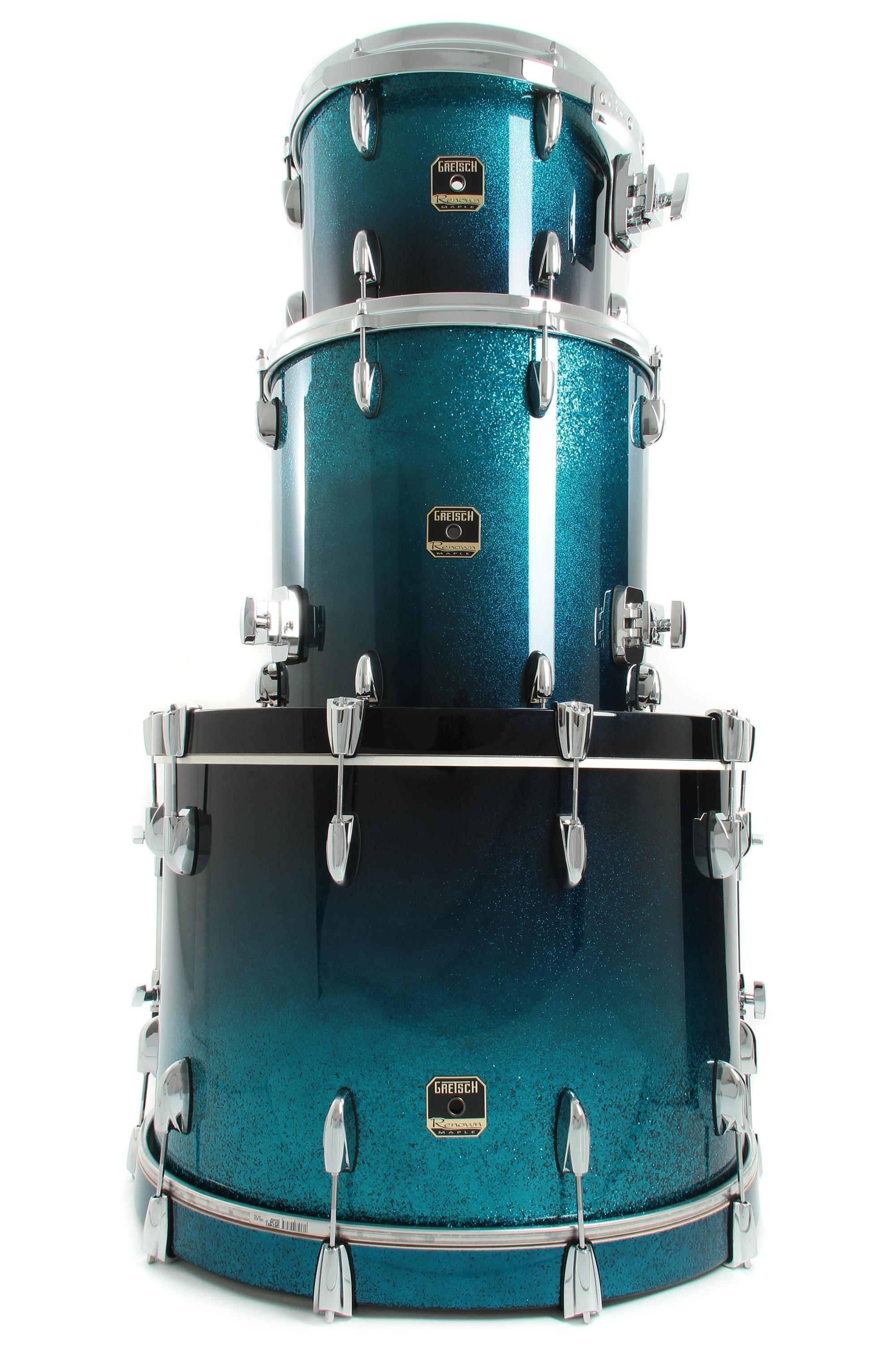 Gretsch Renown Maple Euro 4-Piece Cobalt Sparkle Fade Shell Pack Cobalt  Sparkle