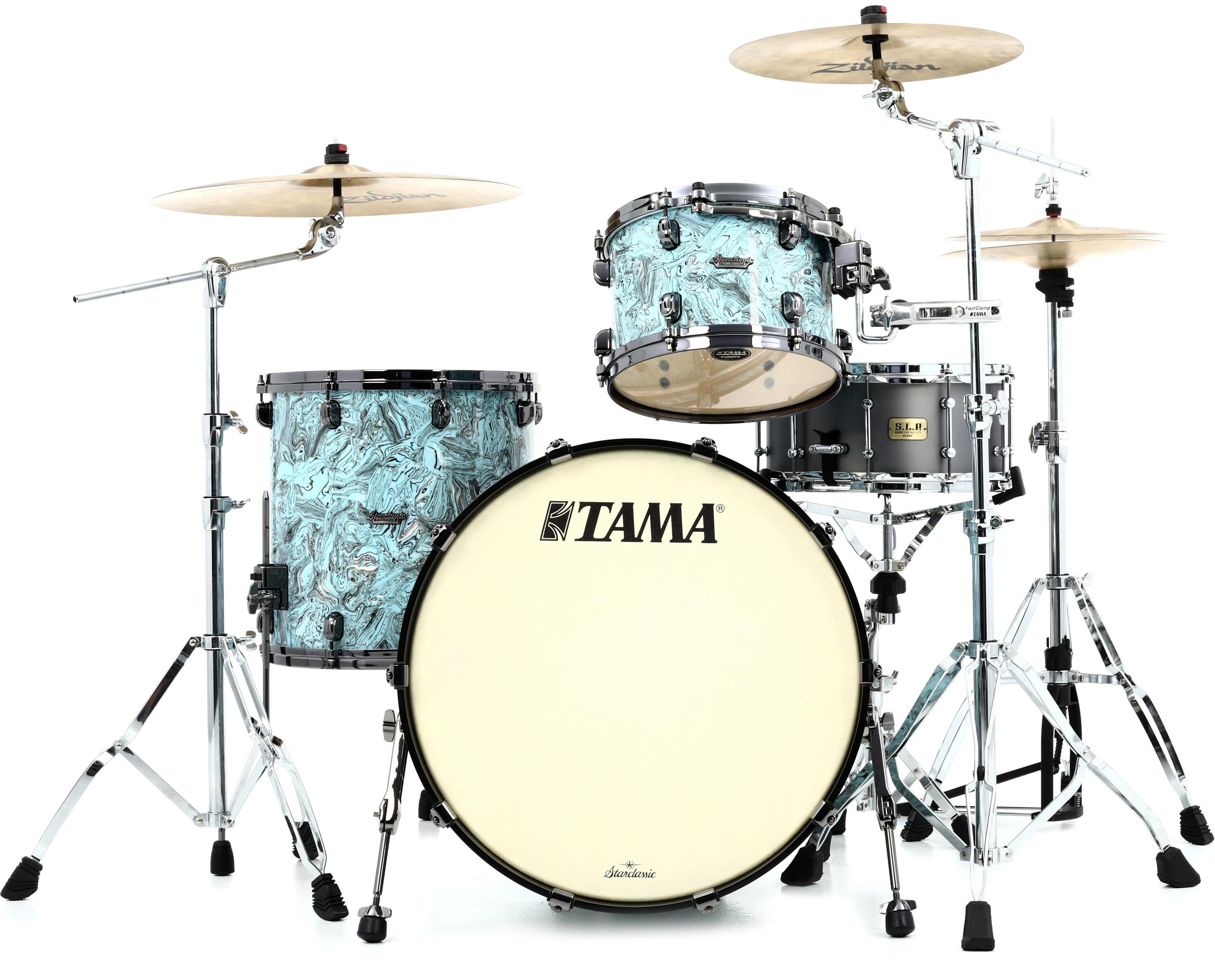 Tama Starclassic Maple MR32CZBNS 3-piece Shell Pack - Sky Blue Swirl with  Black Nickel Hardware