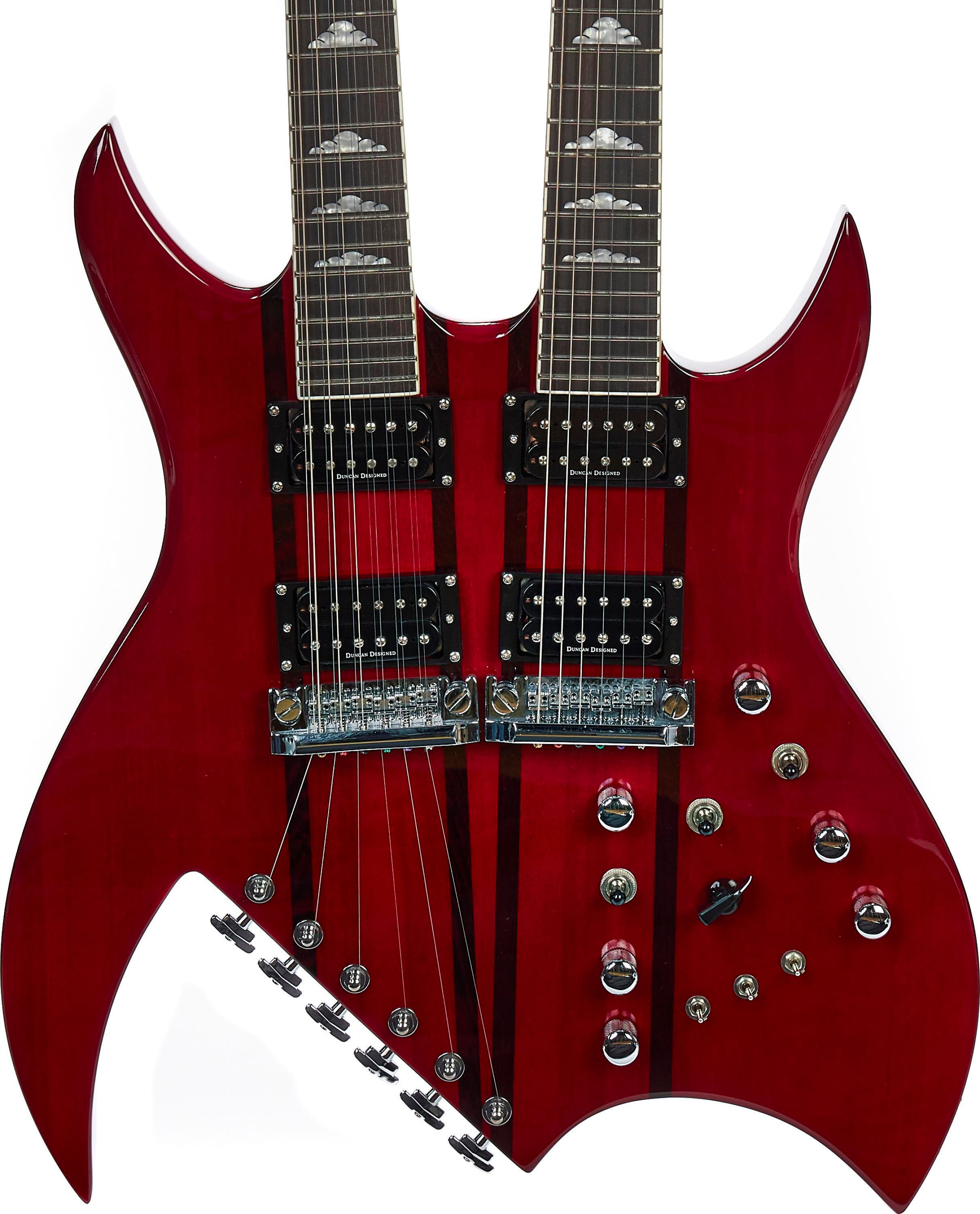 B.C. Rich Rich B Legacy Double-neck Electric Guitar - Trans Red