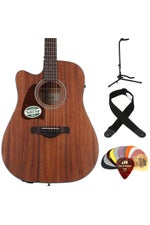 Photo of Ibanez AW54LCE Acoustic-Electric Guitar Essentials Bundle - Open Pore Natural
