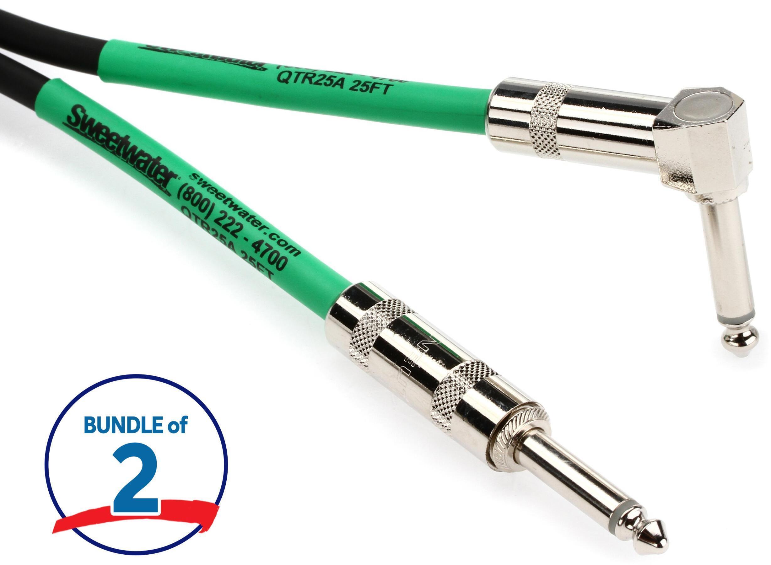Photo of Pro Co EGL-25 Excellines Straight to Right Angle Instrument Cable - 25 foot (2-pack)