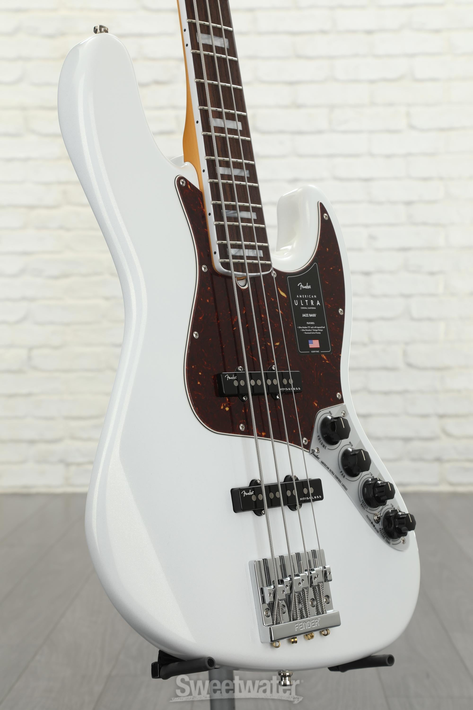 Fender American Ultra Jazz Bass - Arctic Pearl with Rosewood Fingerboard